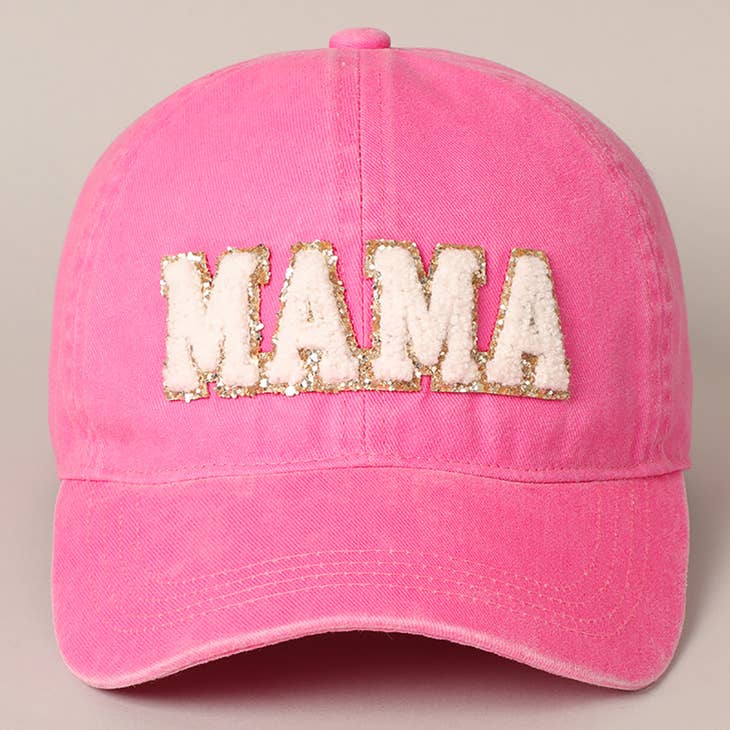 PREORDER: Mama Chenille Letter Patch Baseball Cap in Five Colors