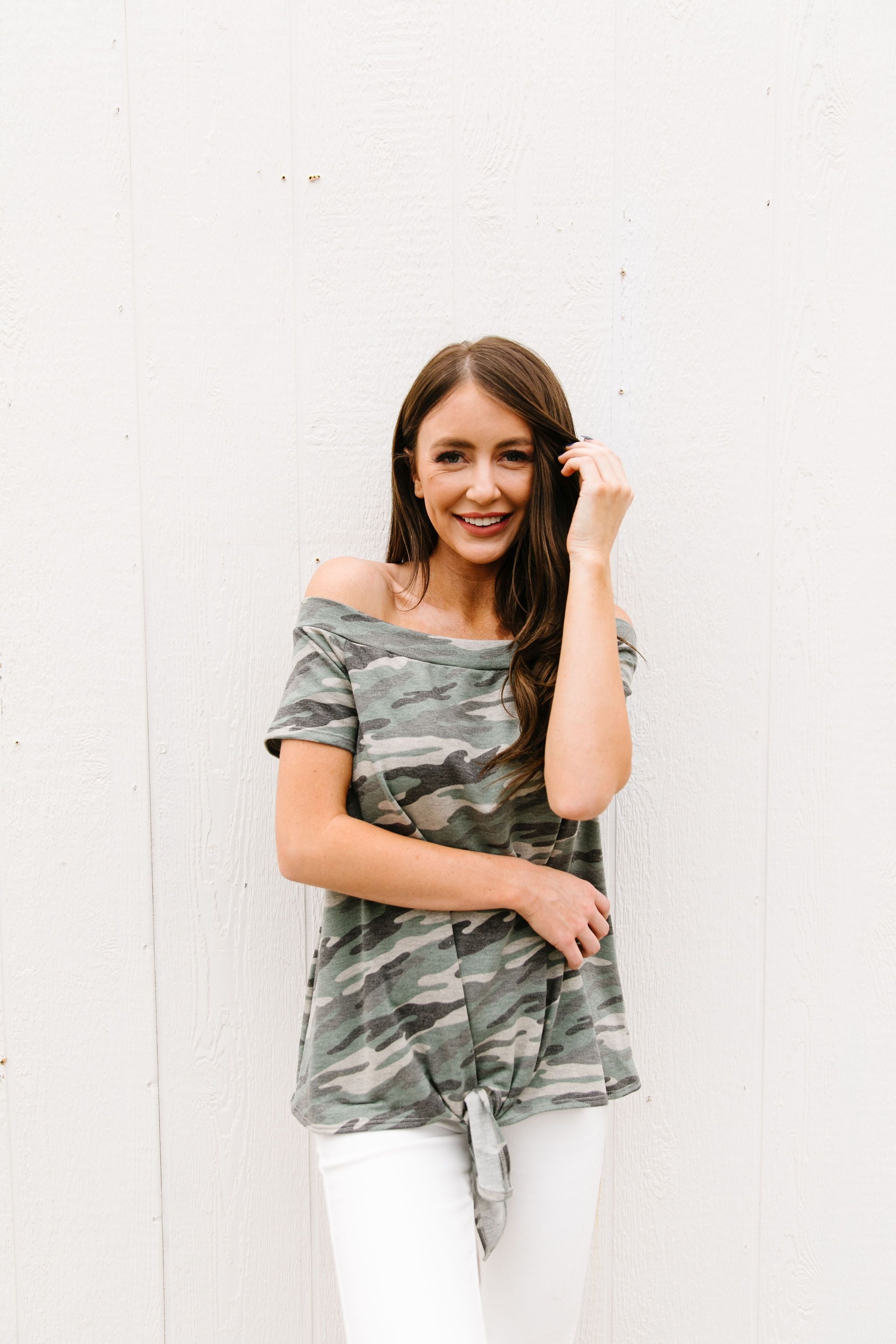 Above & Below Camo Top