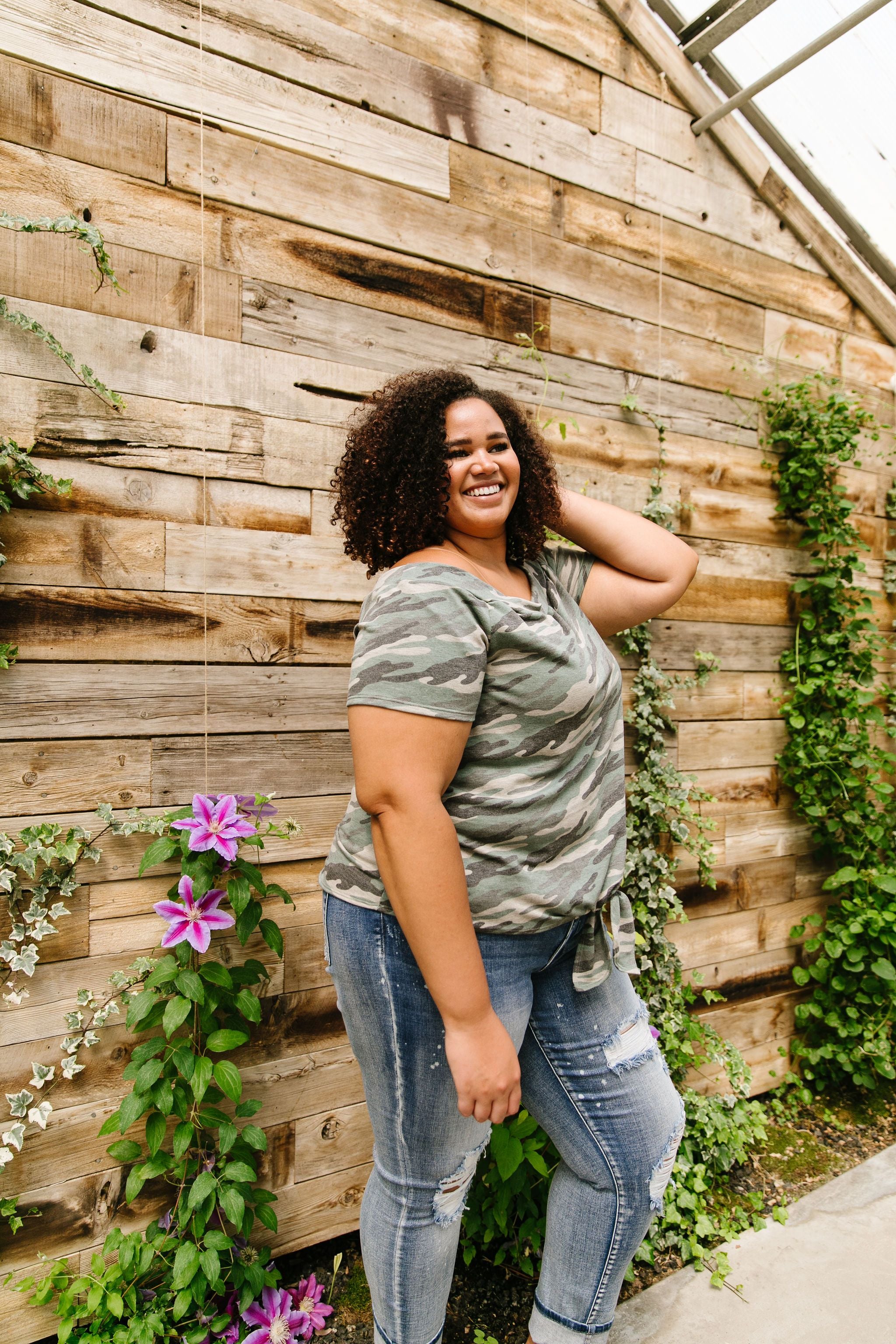 Above & Below Camo Top