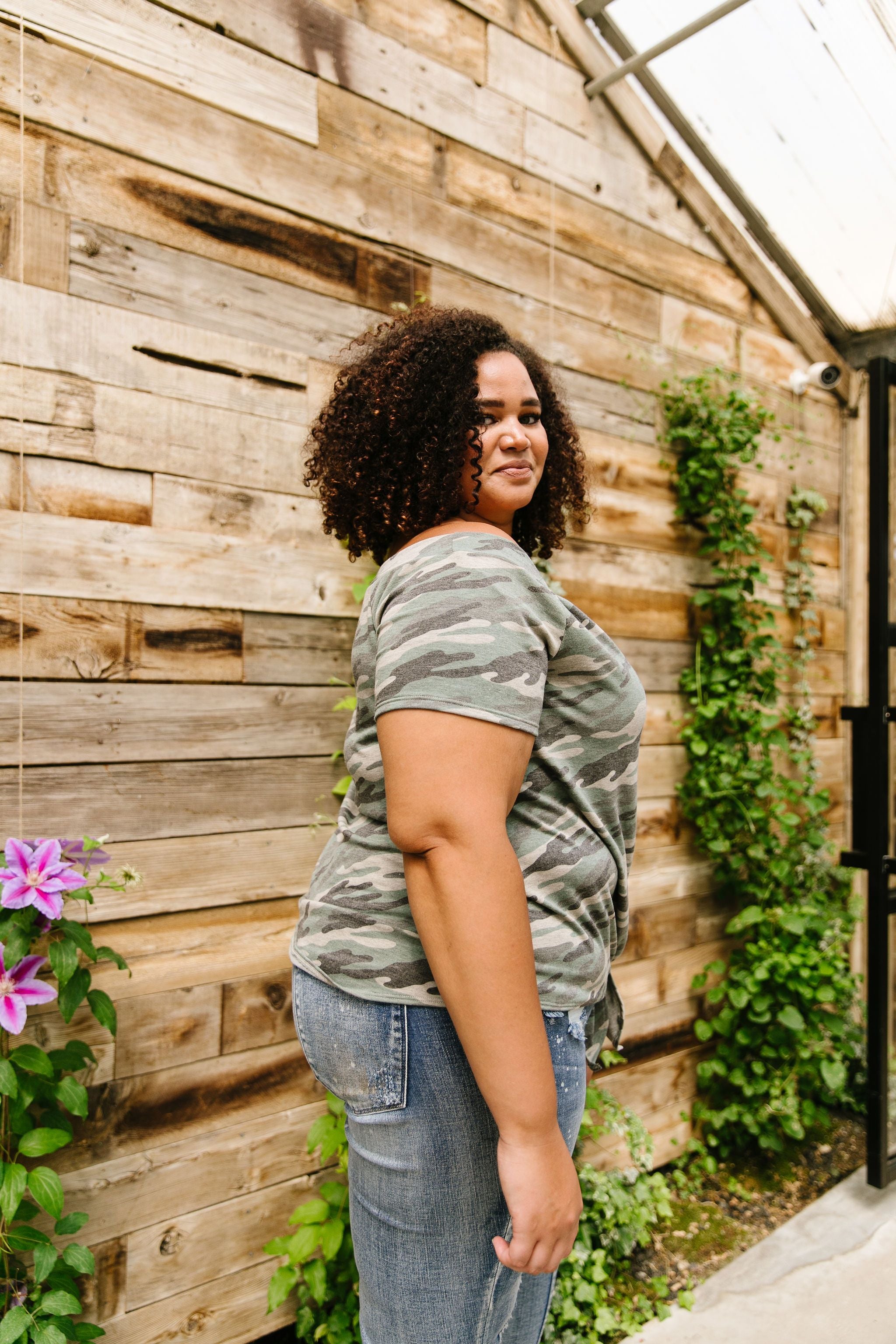 Above & Below Camo Top