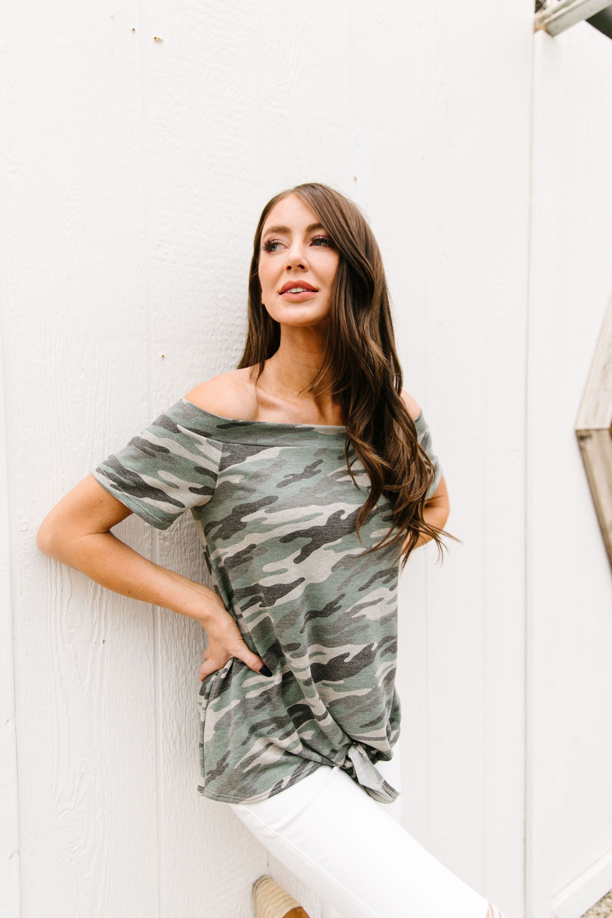 Above & Below Camo Top