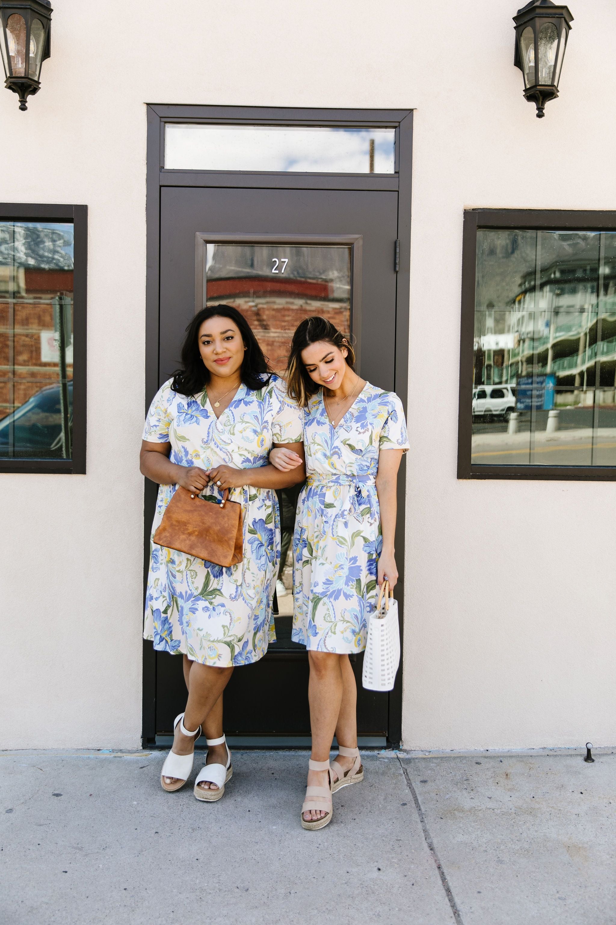 Abstract Iris Print Wrap Dress