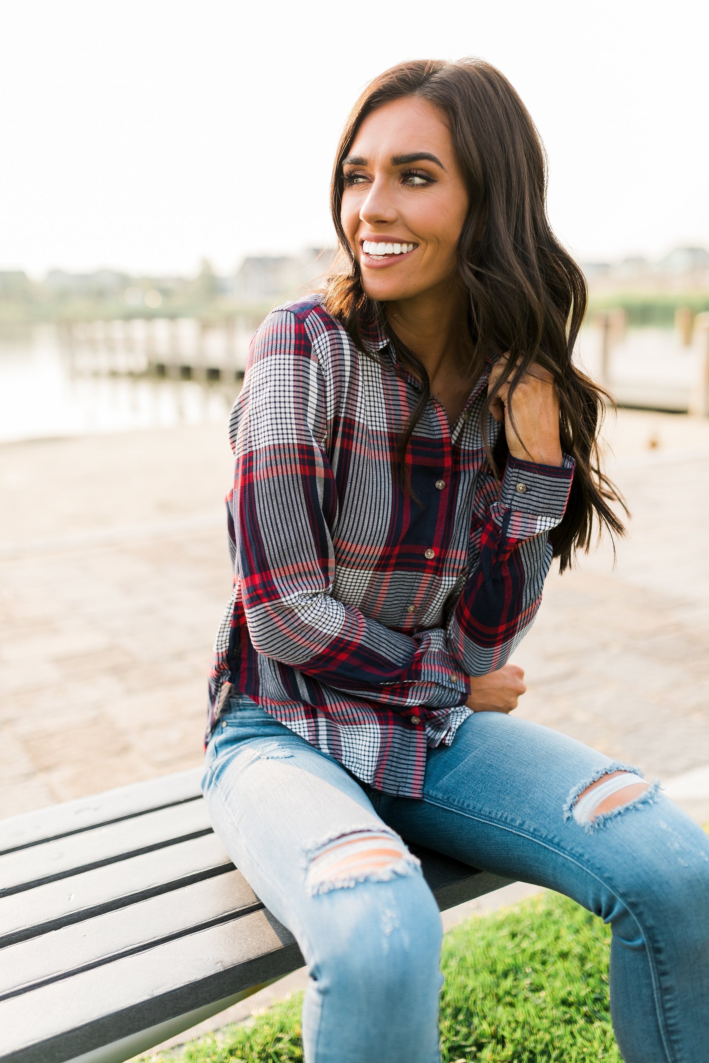 Adventures Await Flannel Button Down