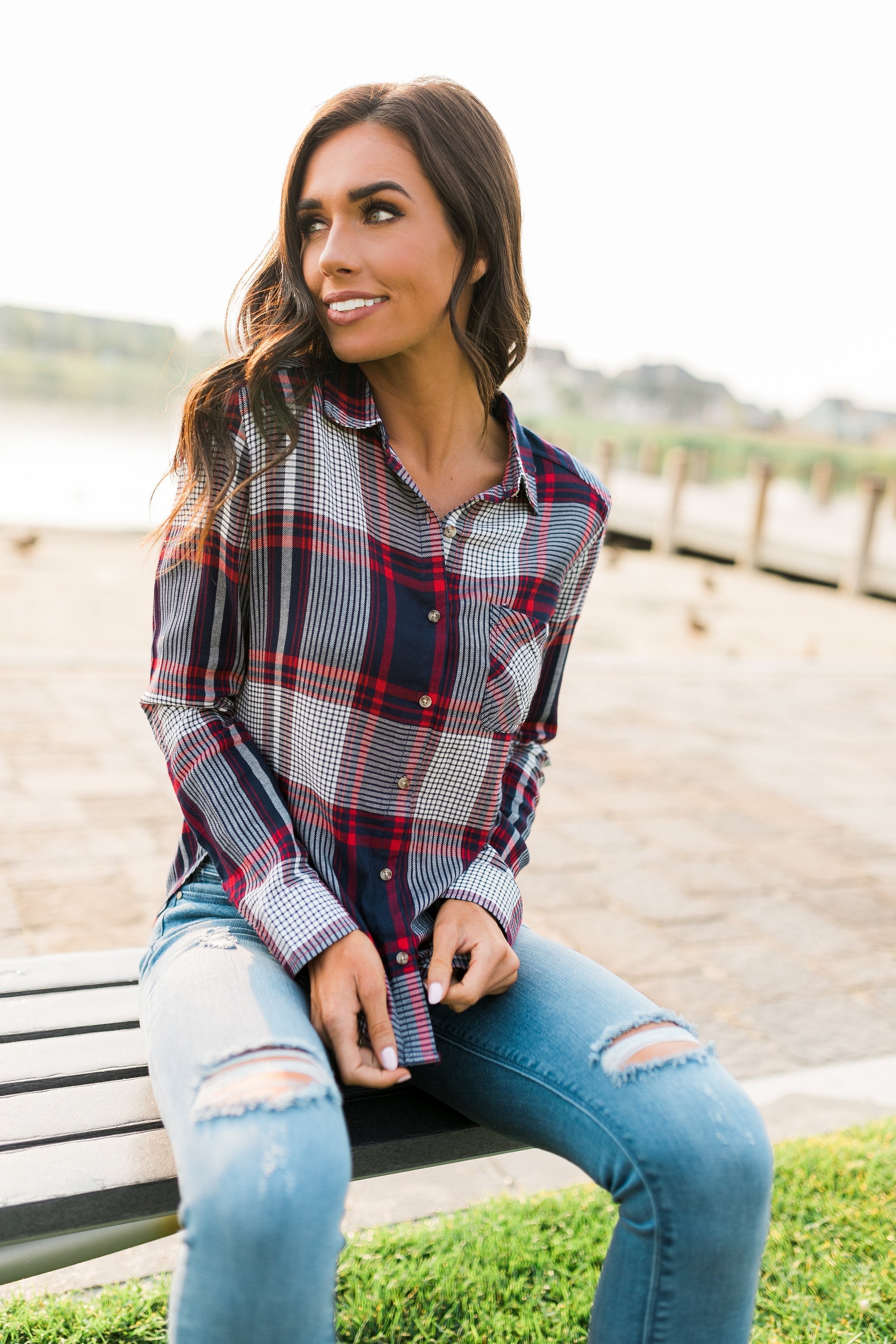 Adventures Await Flannel Button Down