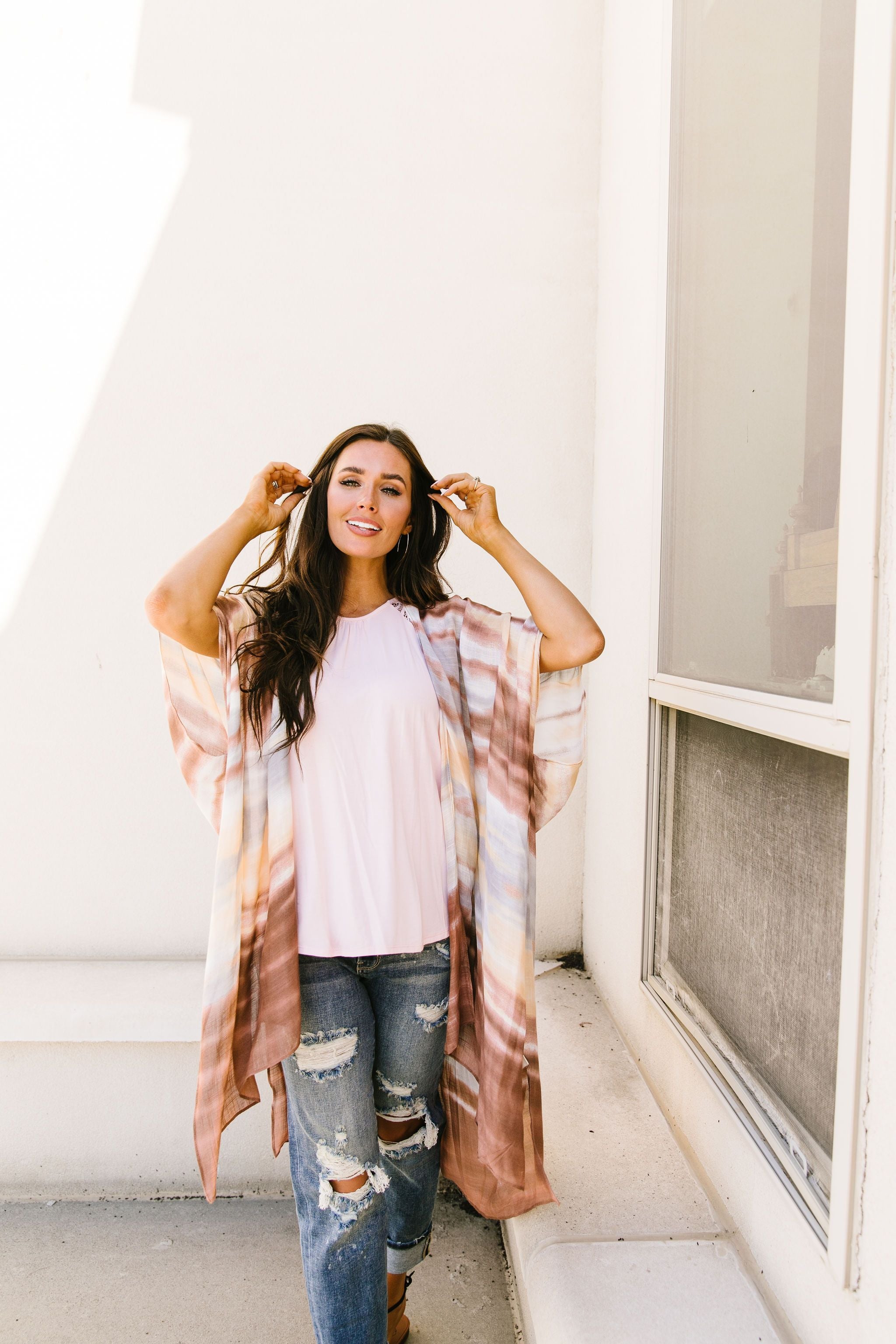 Afterglow Streaked Kimono