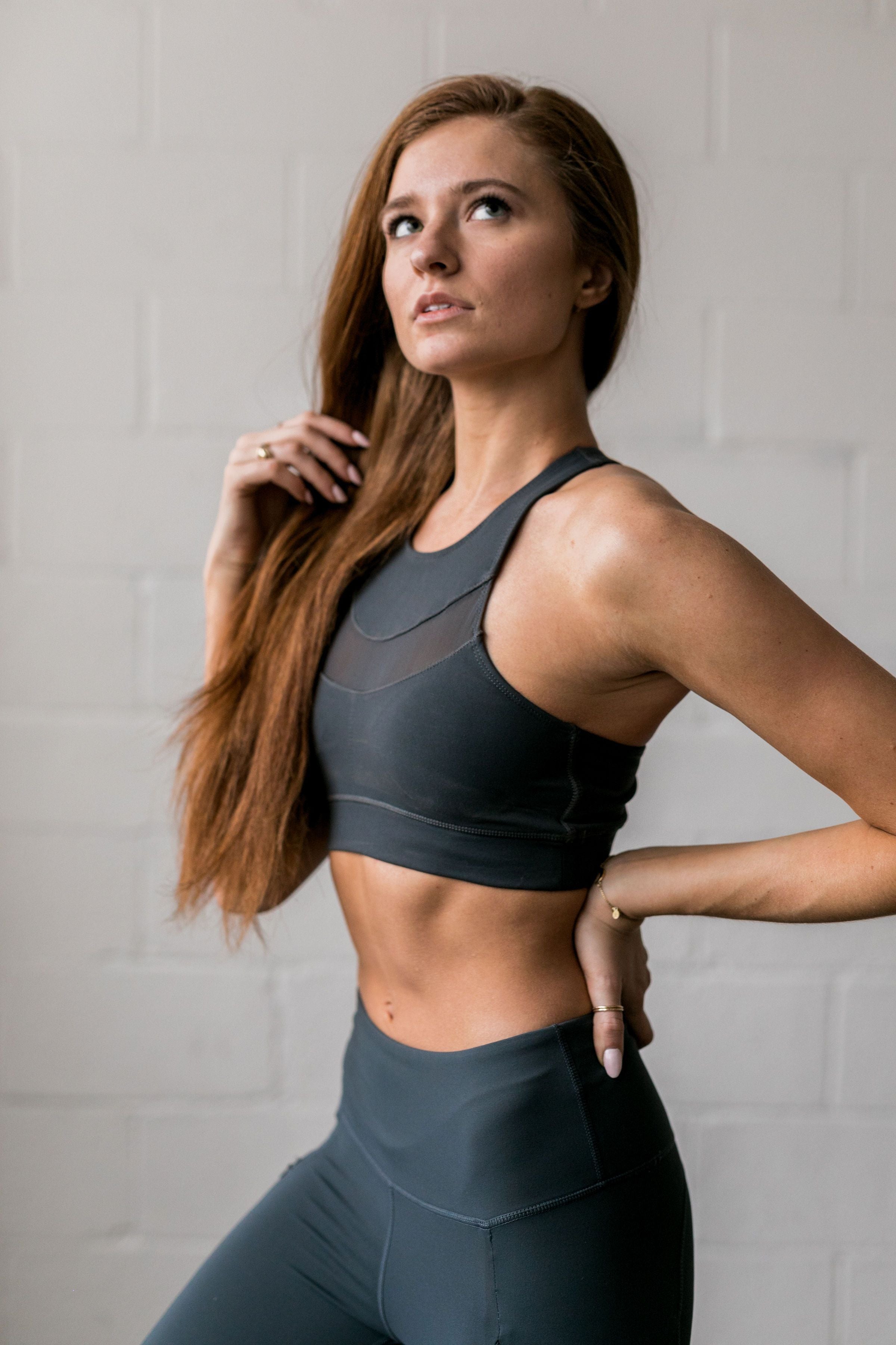 Ahead Of the Curve Sports Bra In Pine