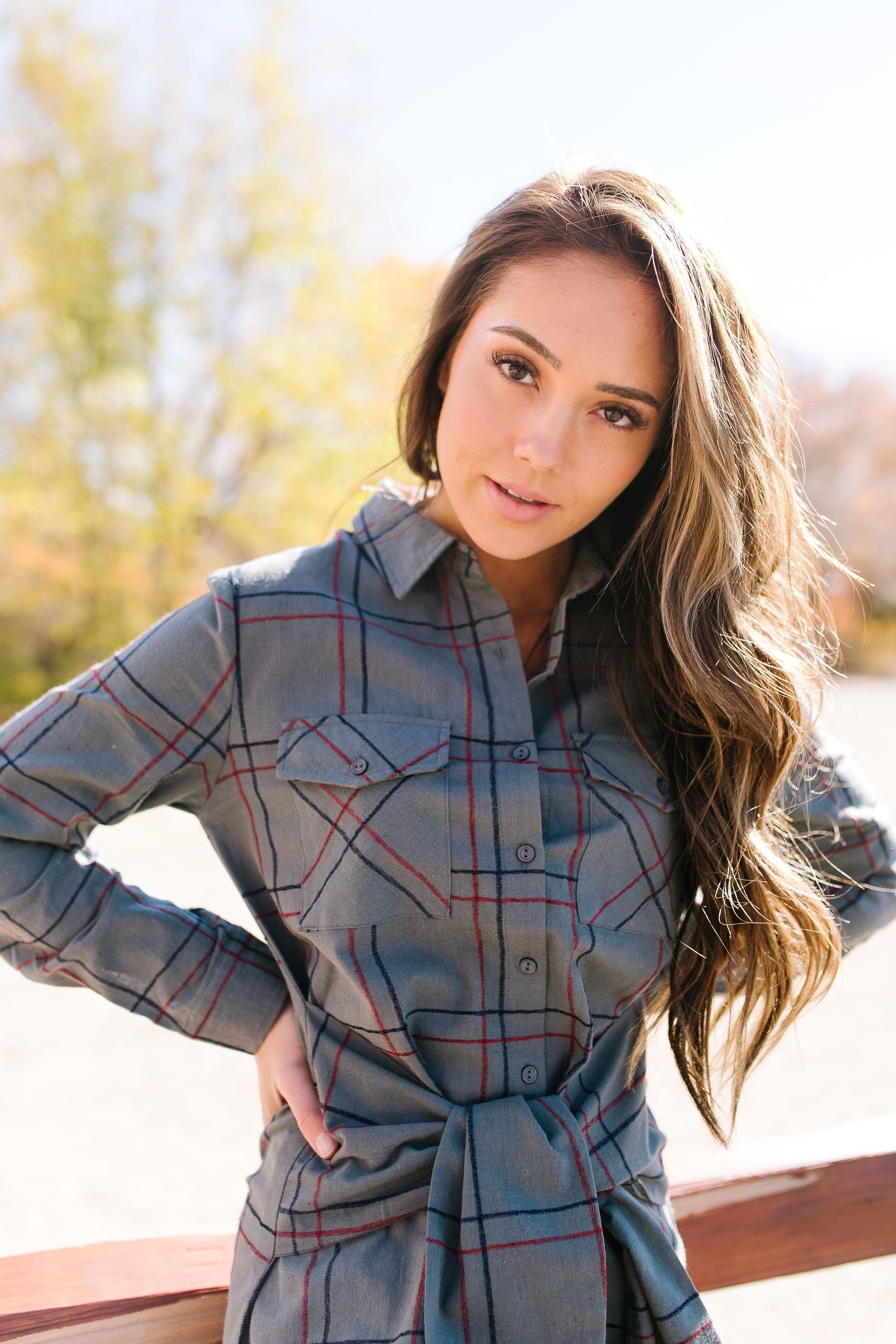 All Buttoned Up Plaid Shirt Dress - ALL SALES FINAL