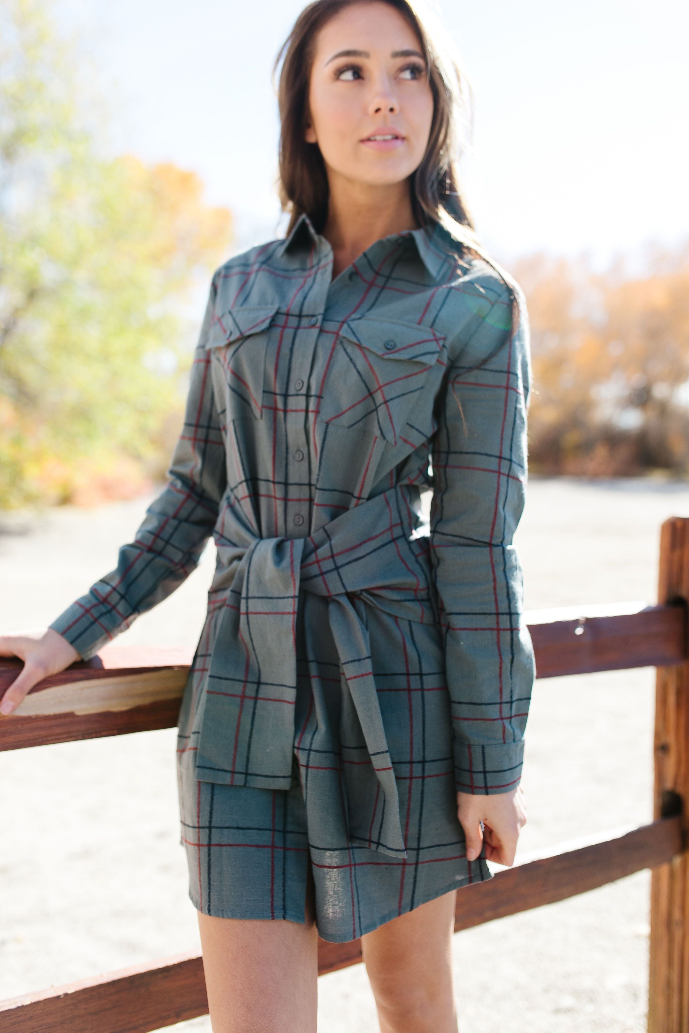 All Buttoned Up Plaid Shirt Dress - ALL SALES FINAL