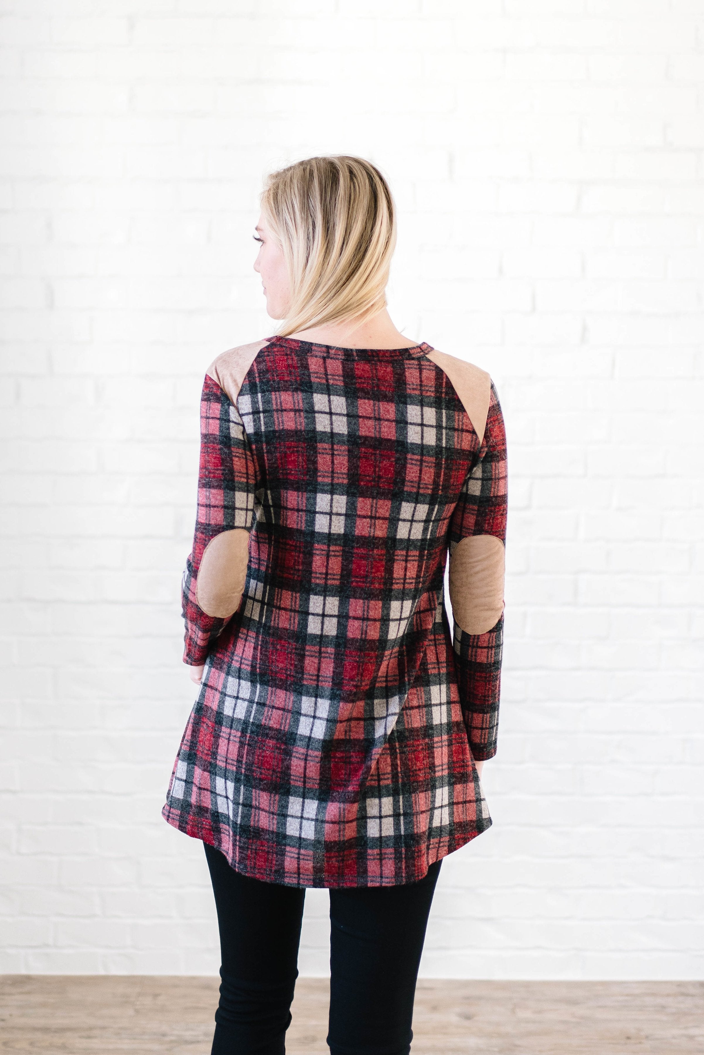 Amber Plaid Tunic in Burgundy