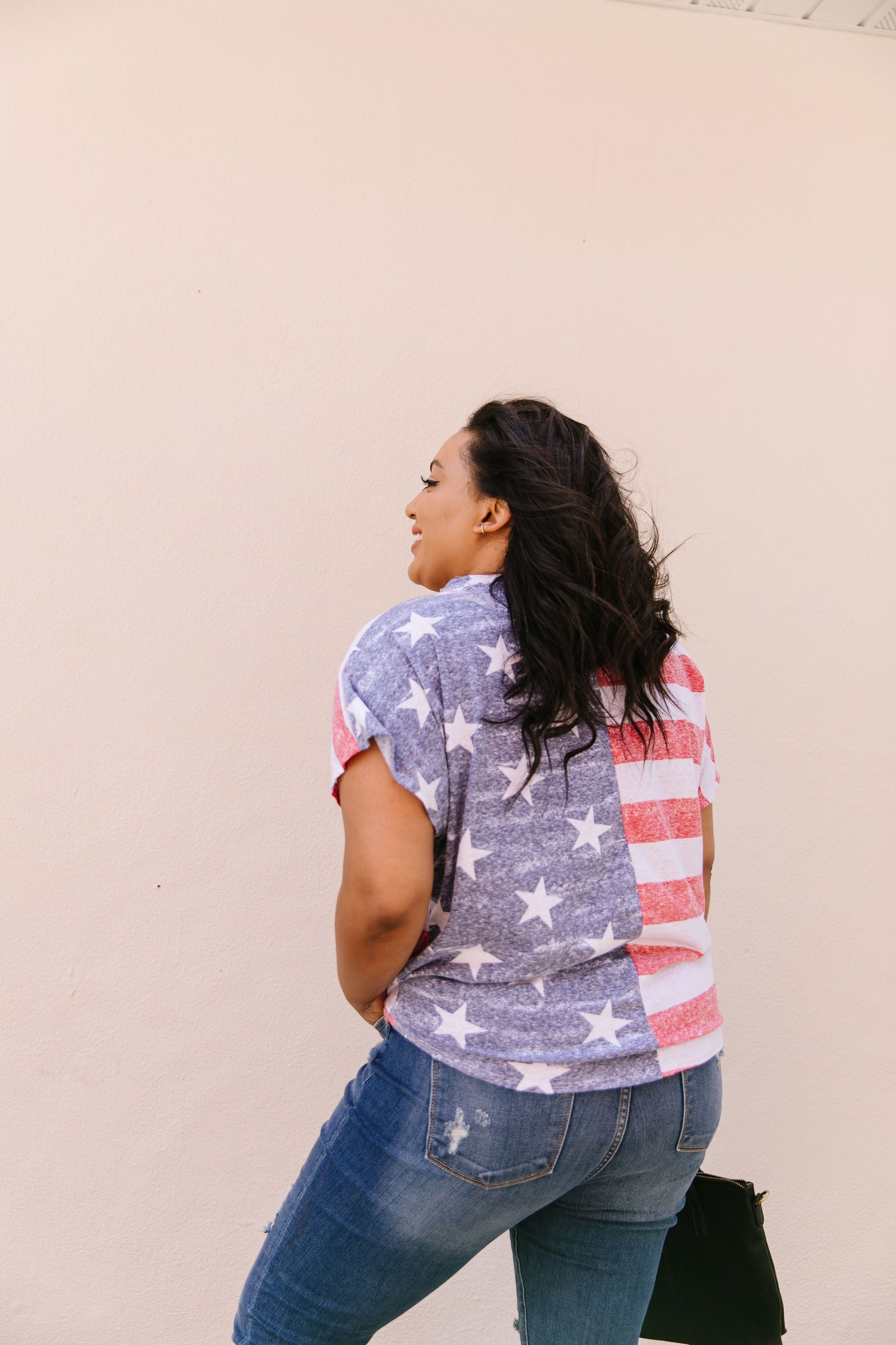 American Pride Tie Front Top