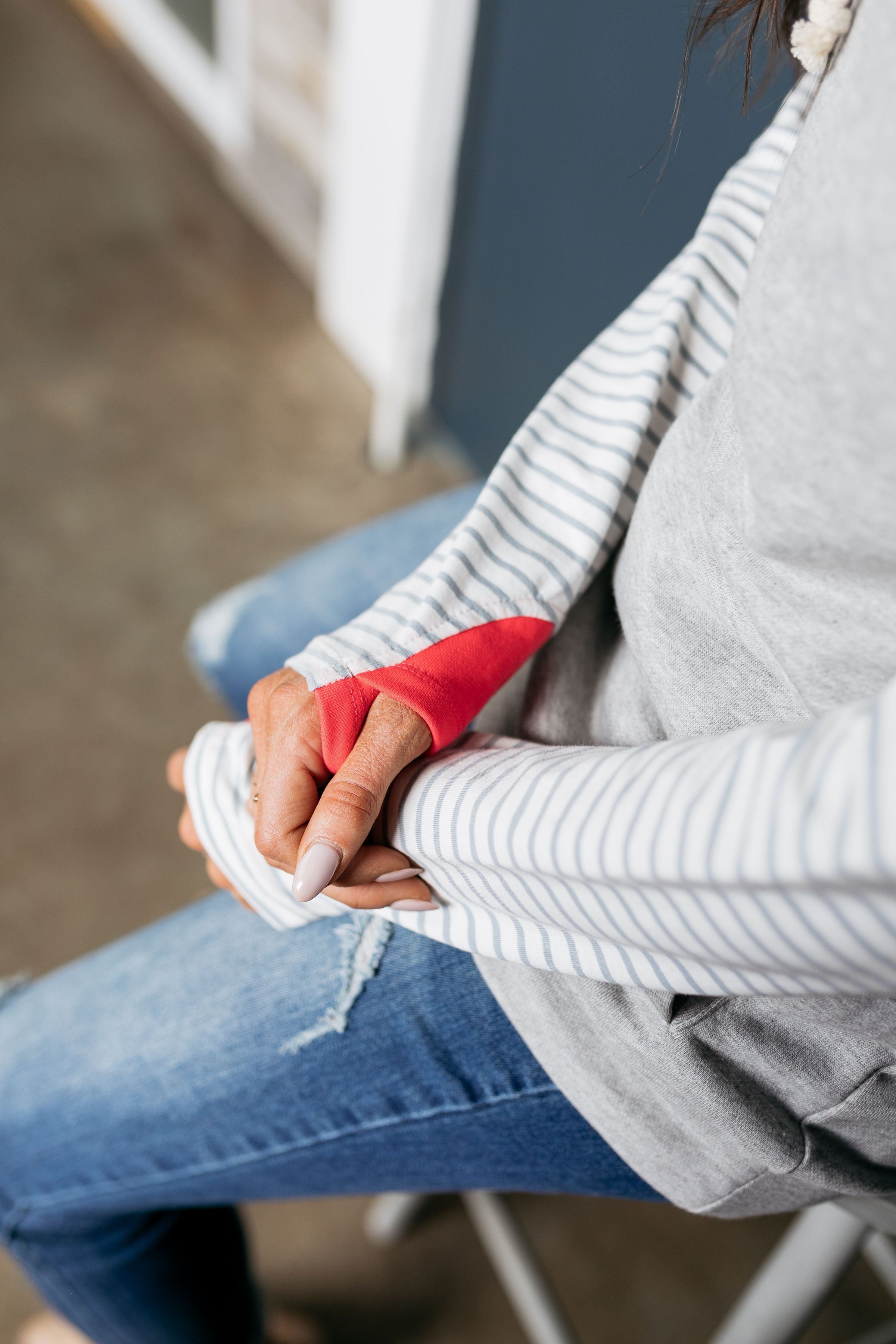 Angling For Awesome Hoodie In Gray + Coral