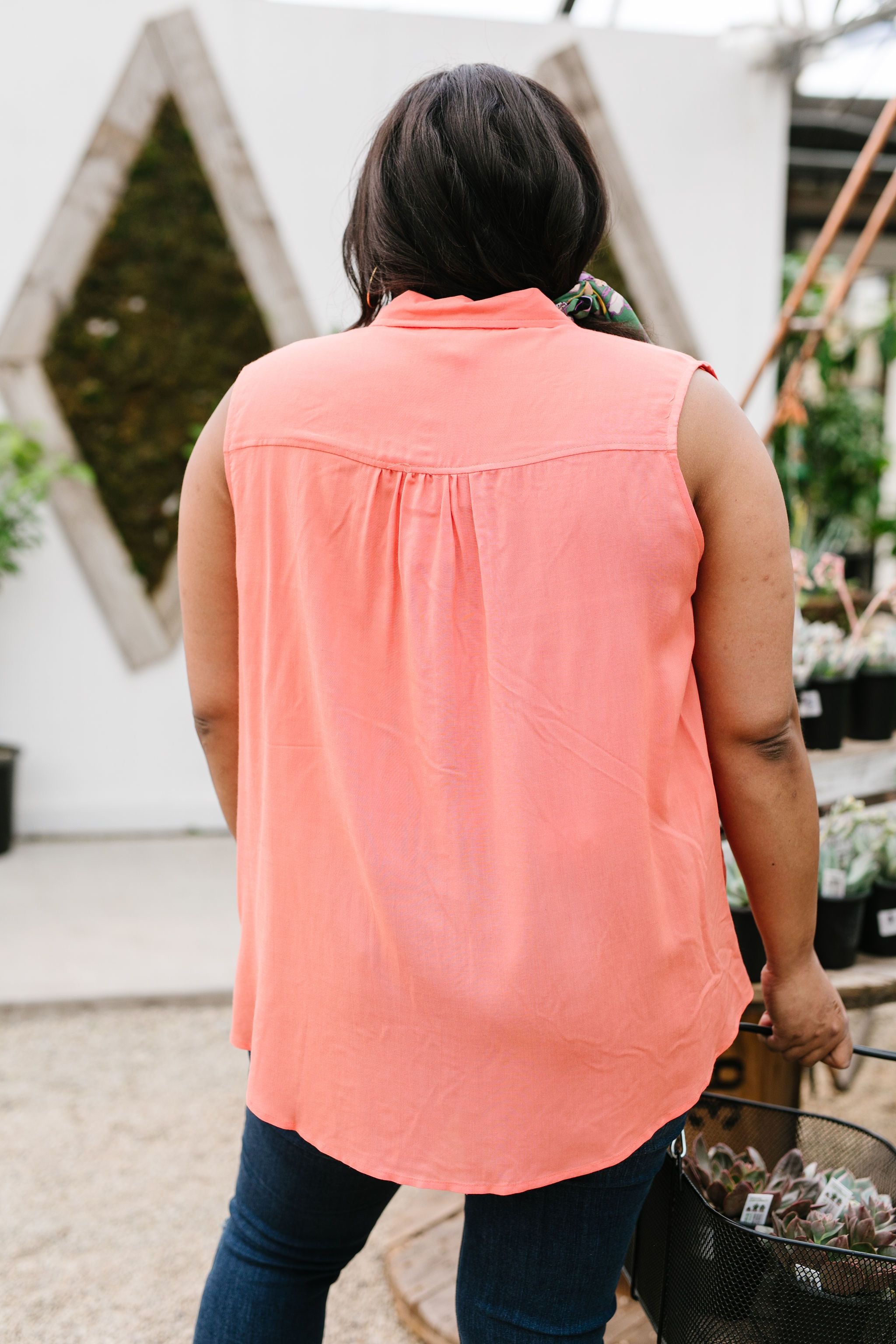 Apricot Double Ruffle Sleeveless Top