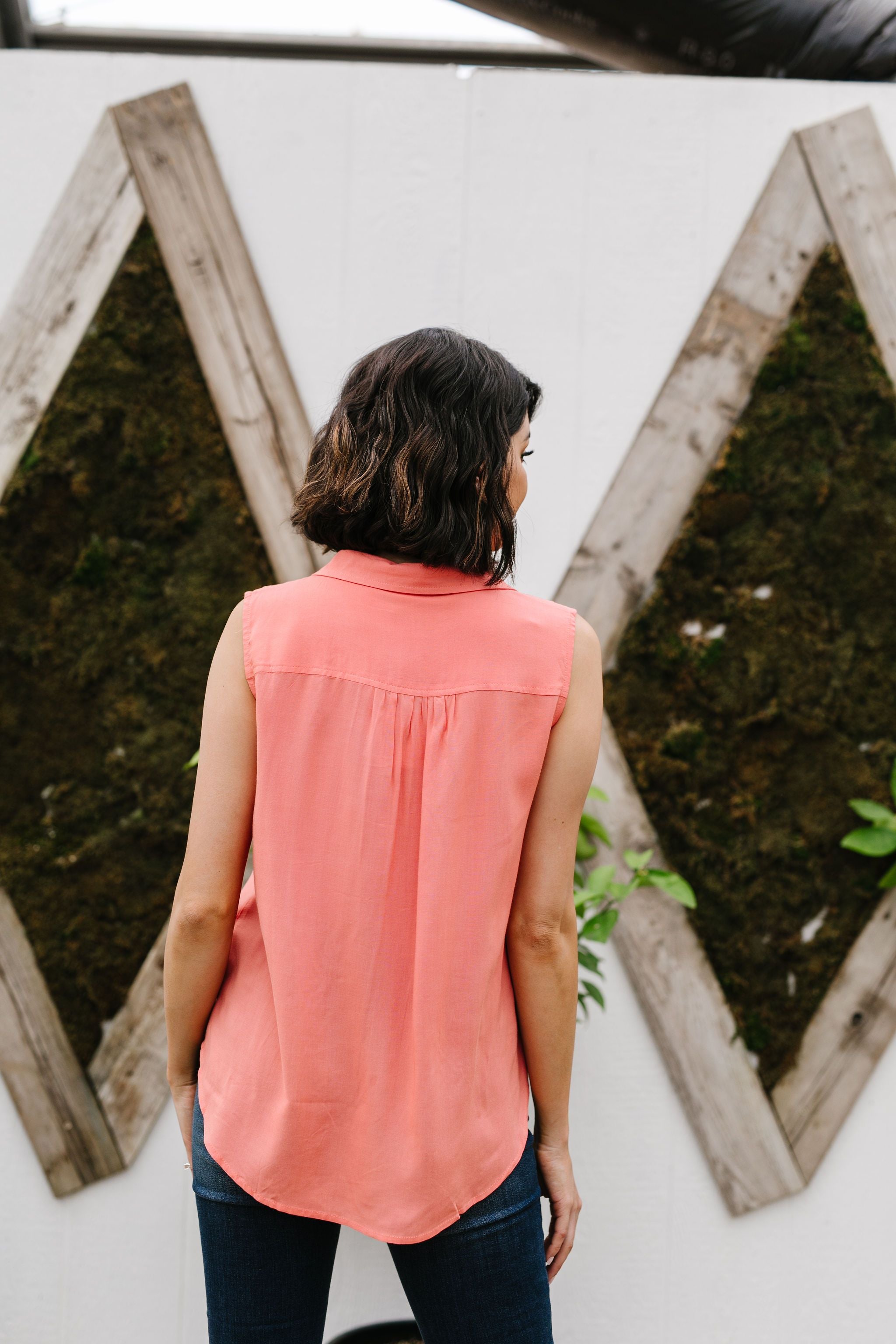 Apricot Double Ruffle Sleeveless Top