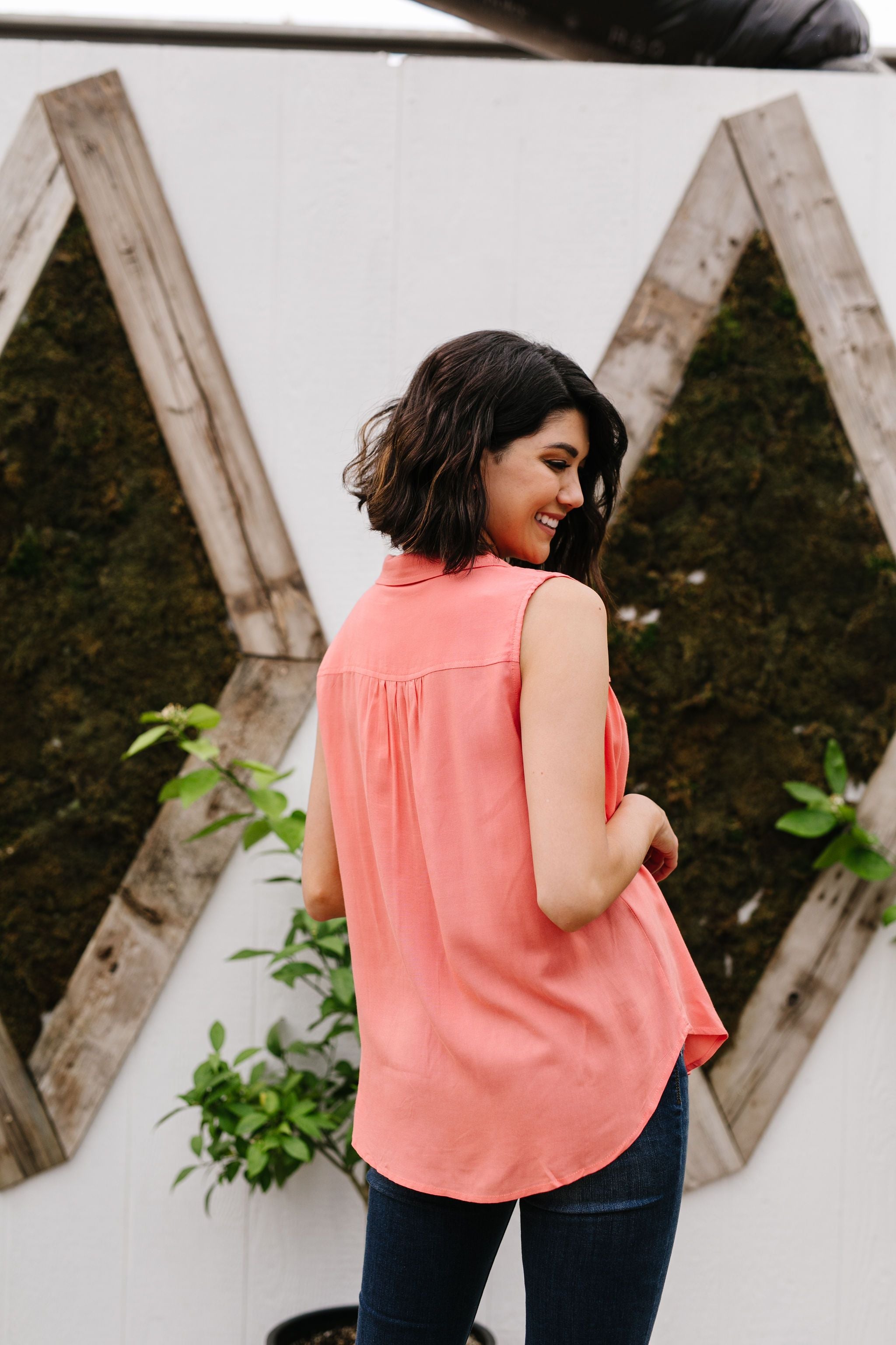 Apricot Double Ruffle Sleeveless Top