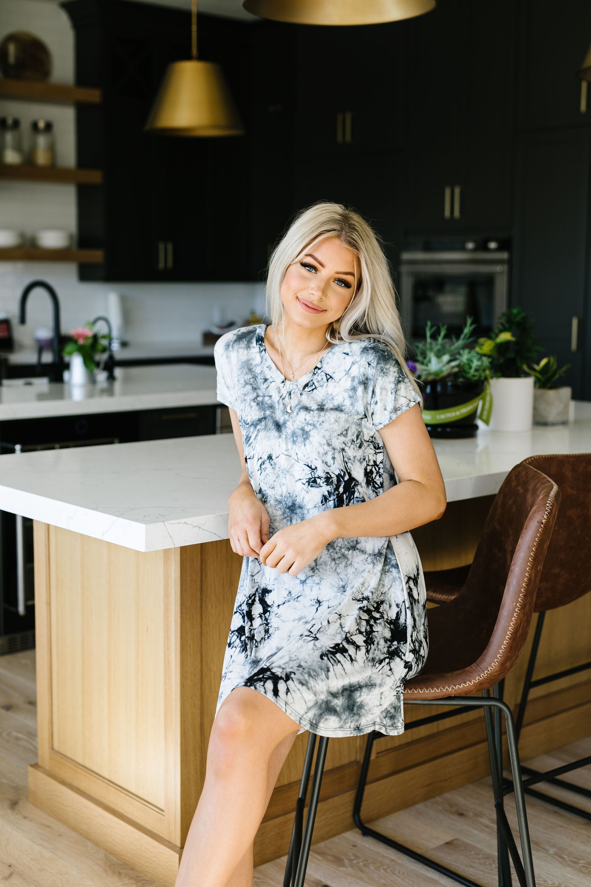 Arctic Waters Tie Dye T-Shirt Dress