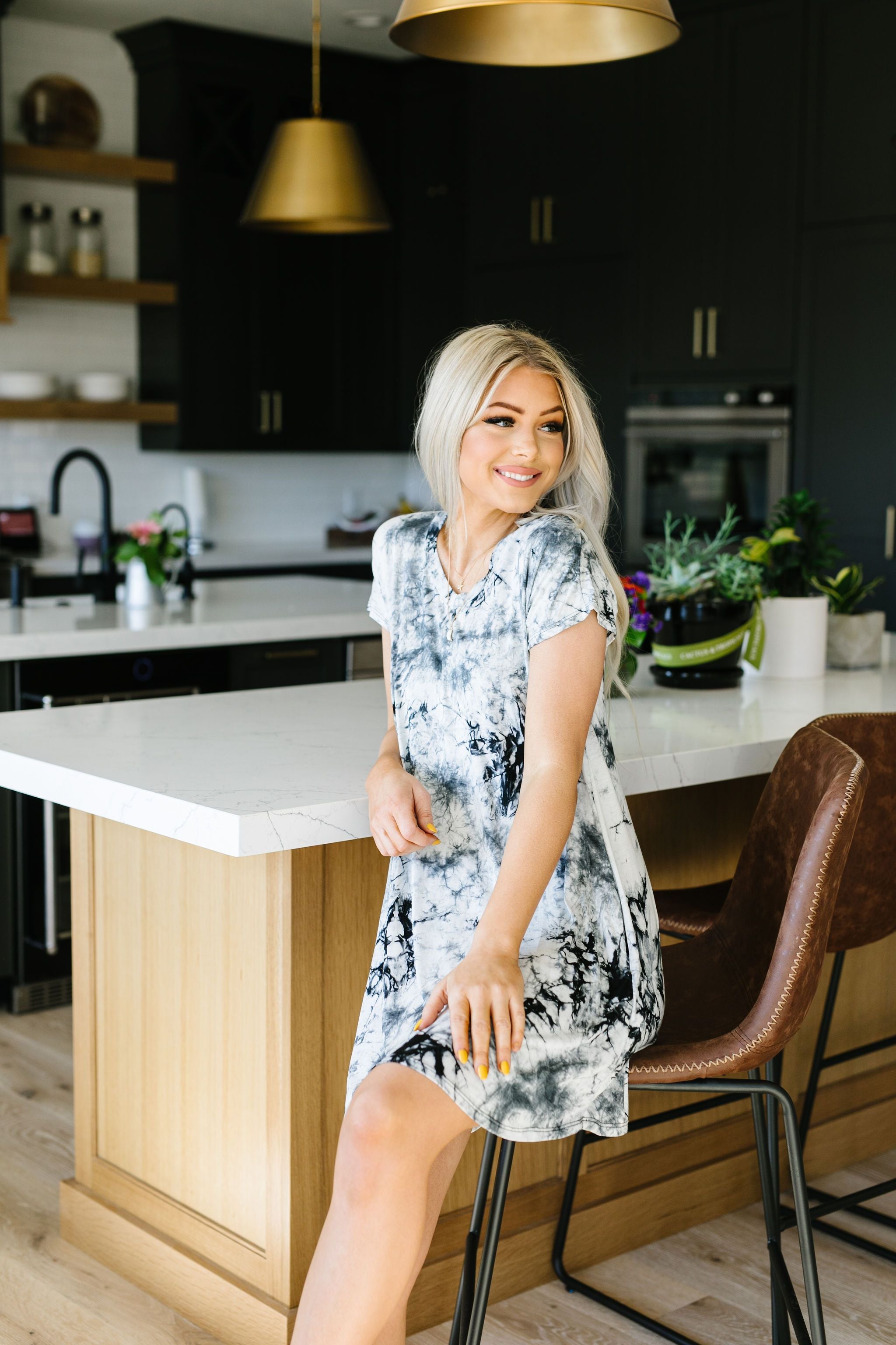 Arctic Waters Tie Dye T-Shirt Dress