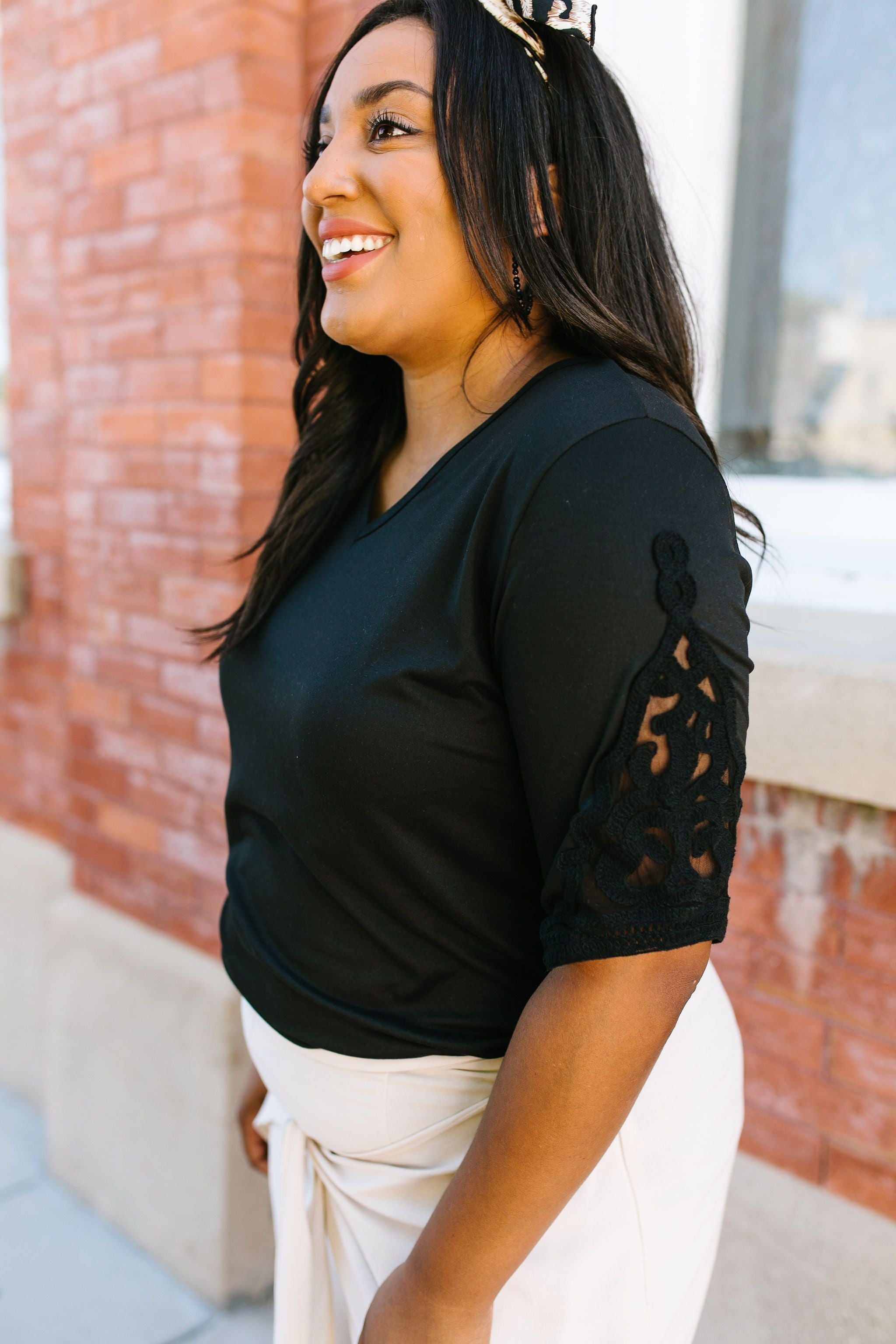 Armed With Lace Top In Black