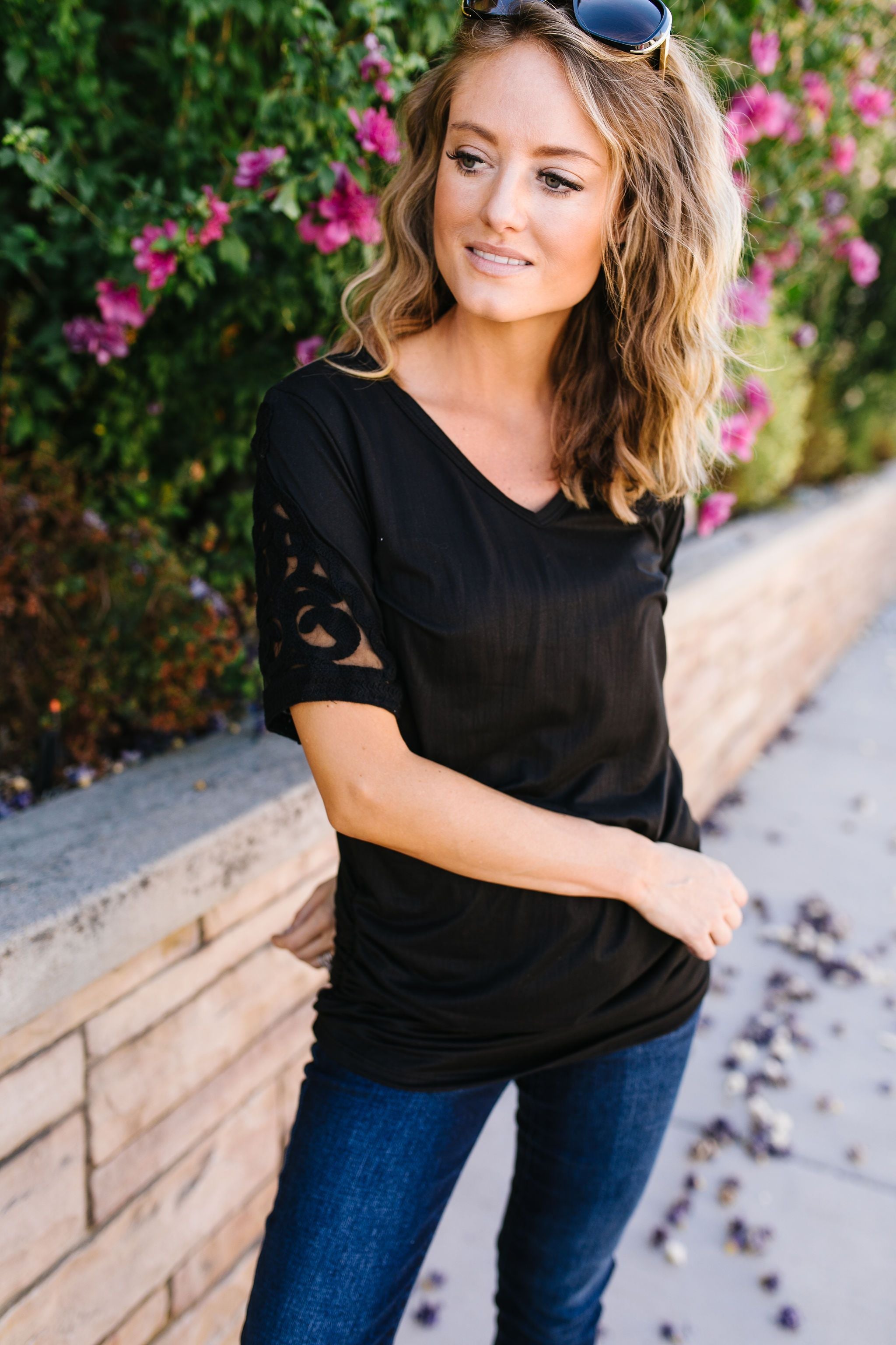 Armed With Lace Top In Black