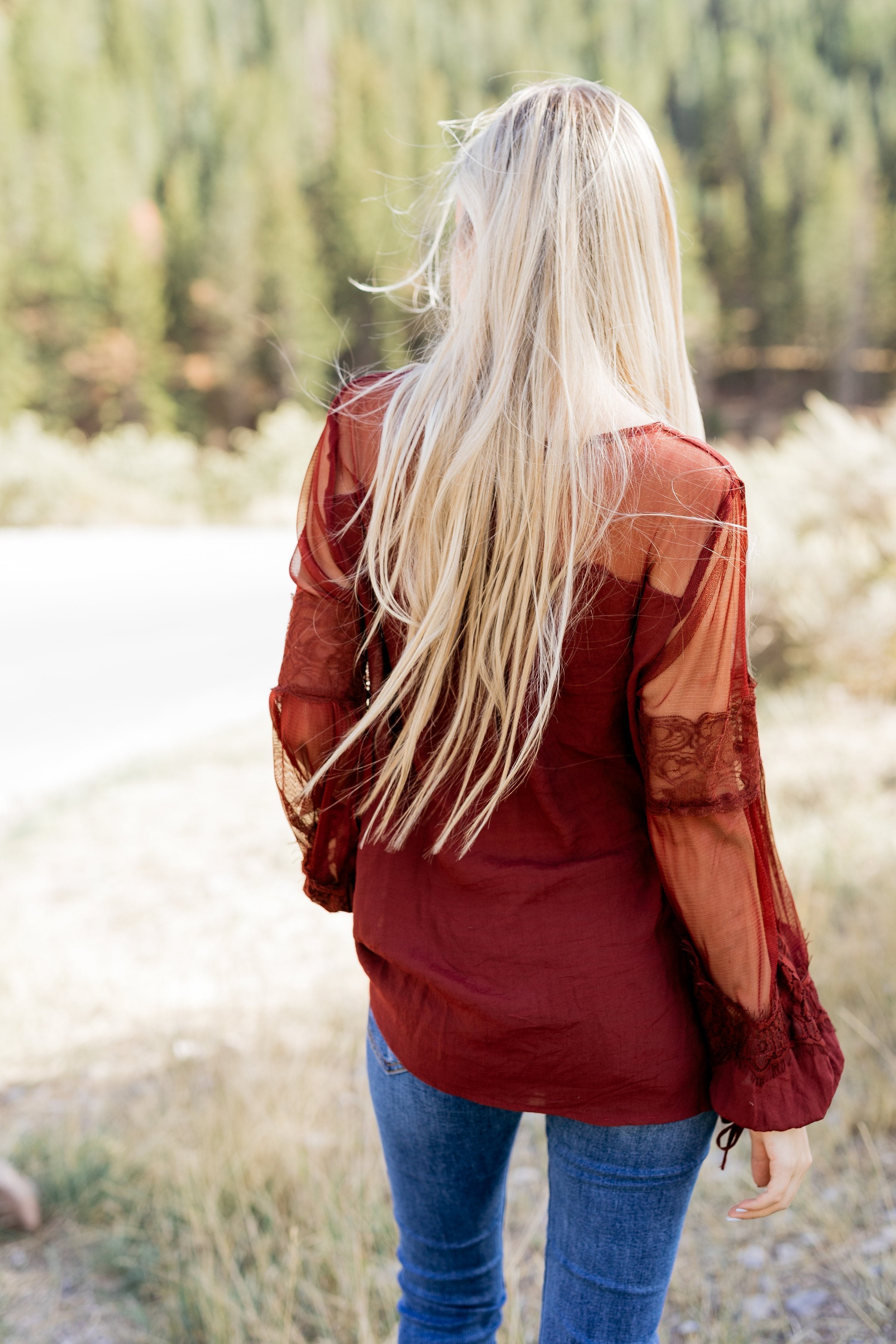 Autumn Affairs Of The Heart Top In Burgundy
