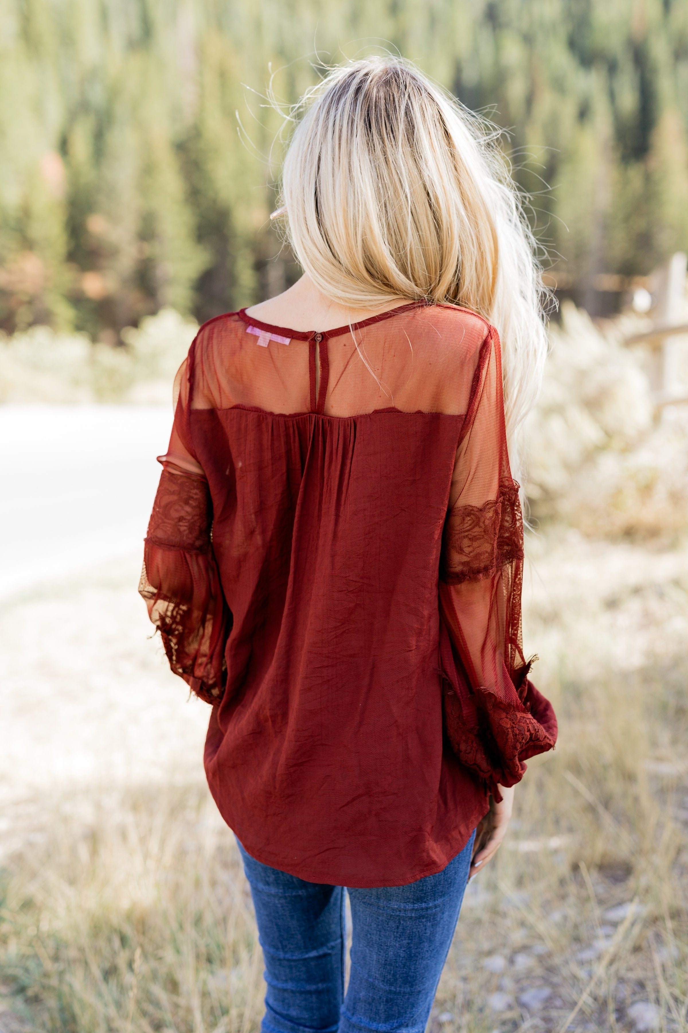Autumn Affairs Of The Heart Top In Burgundy