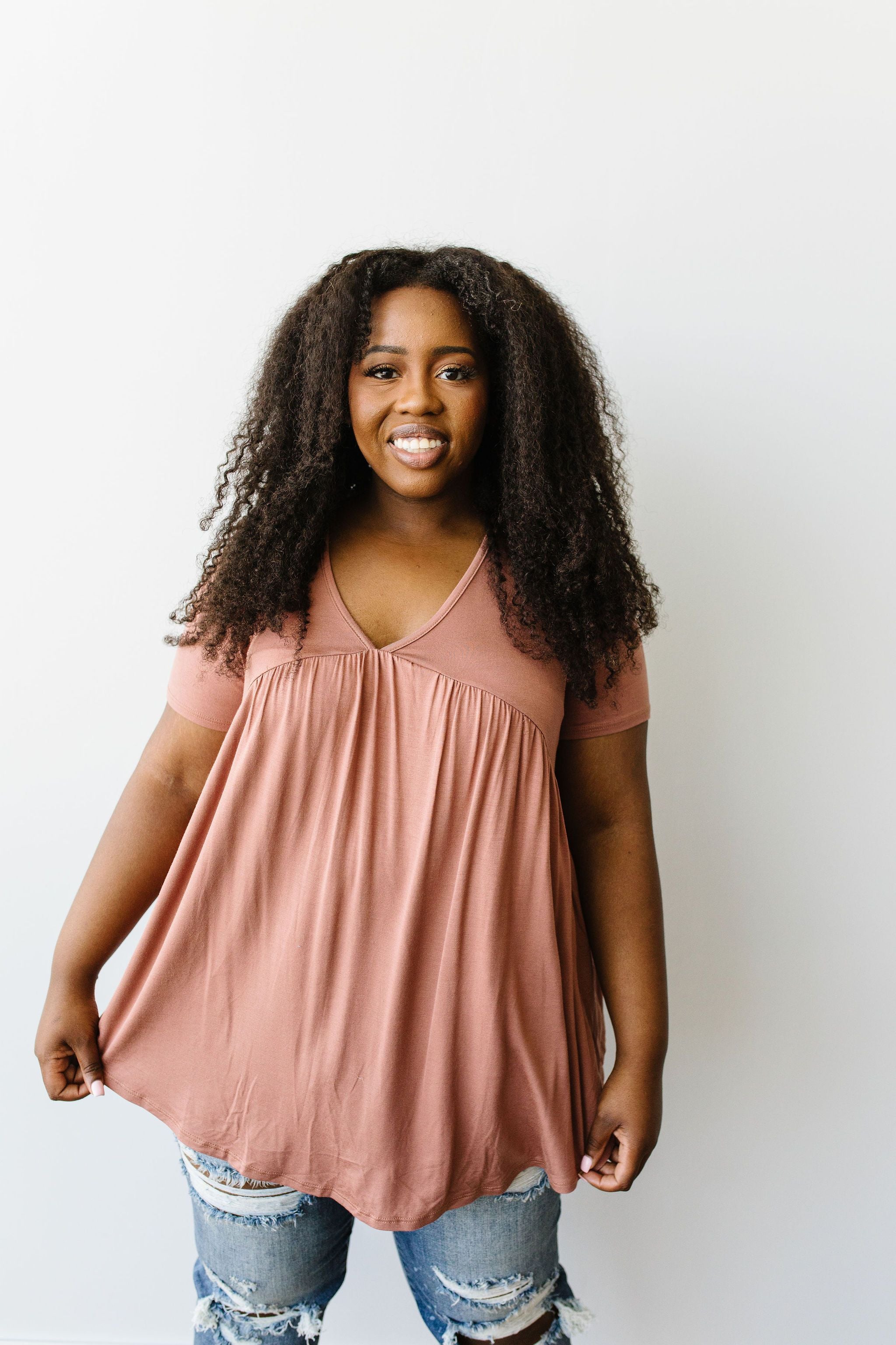 Bamboo Knit Top In Ginger