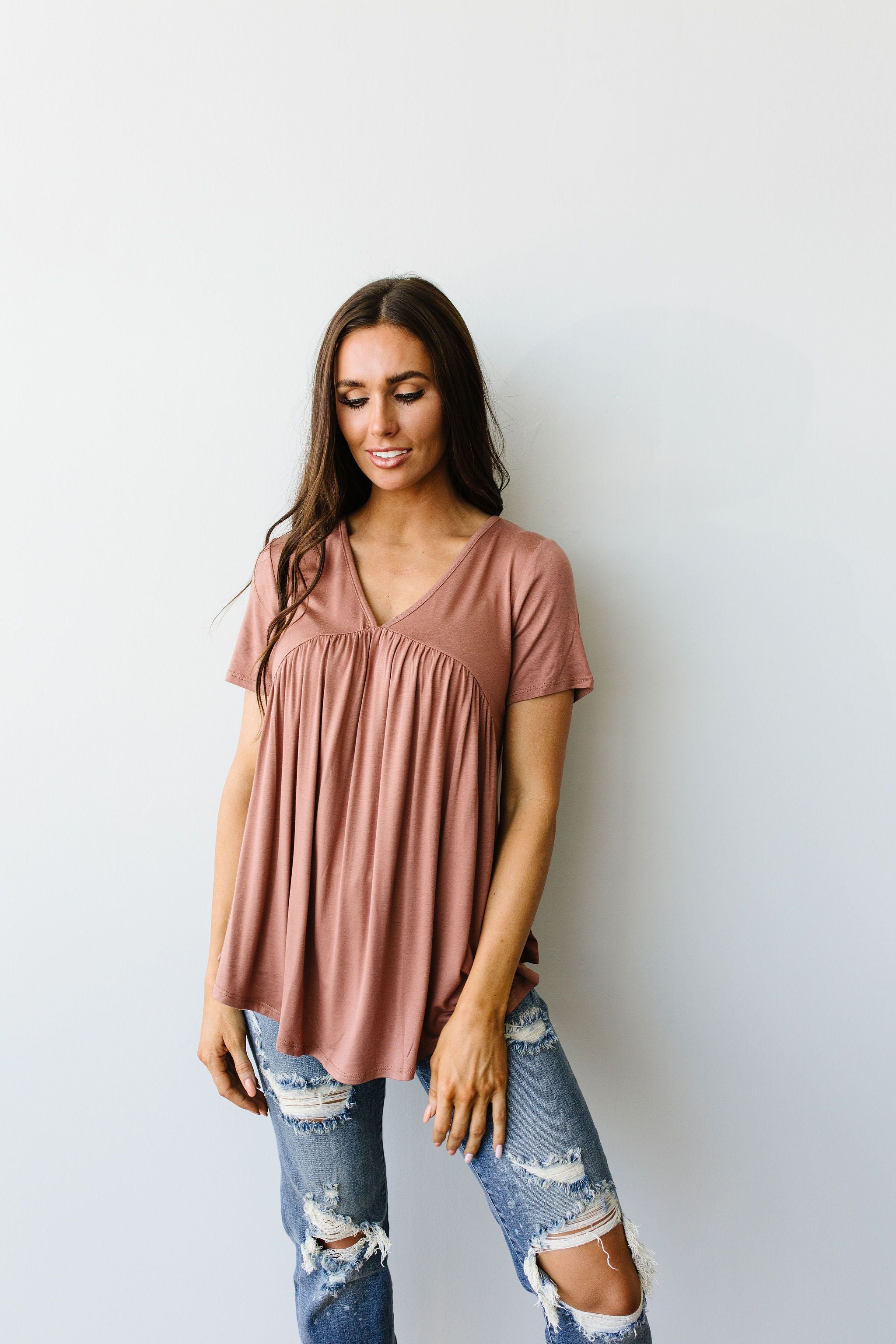 Bamboo Knit Top In Ginger