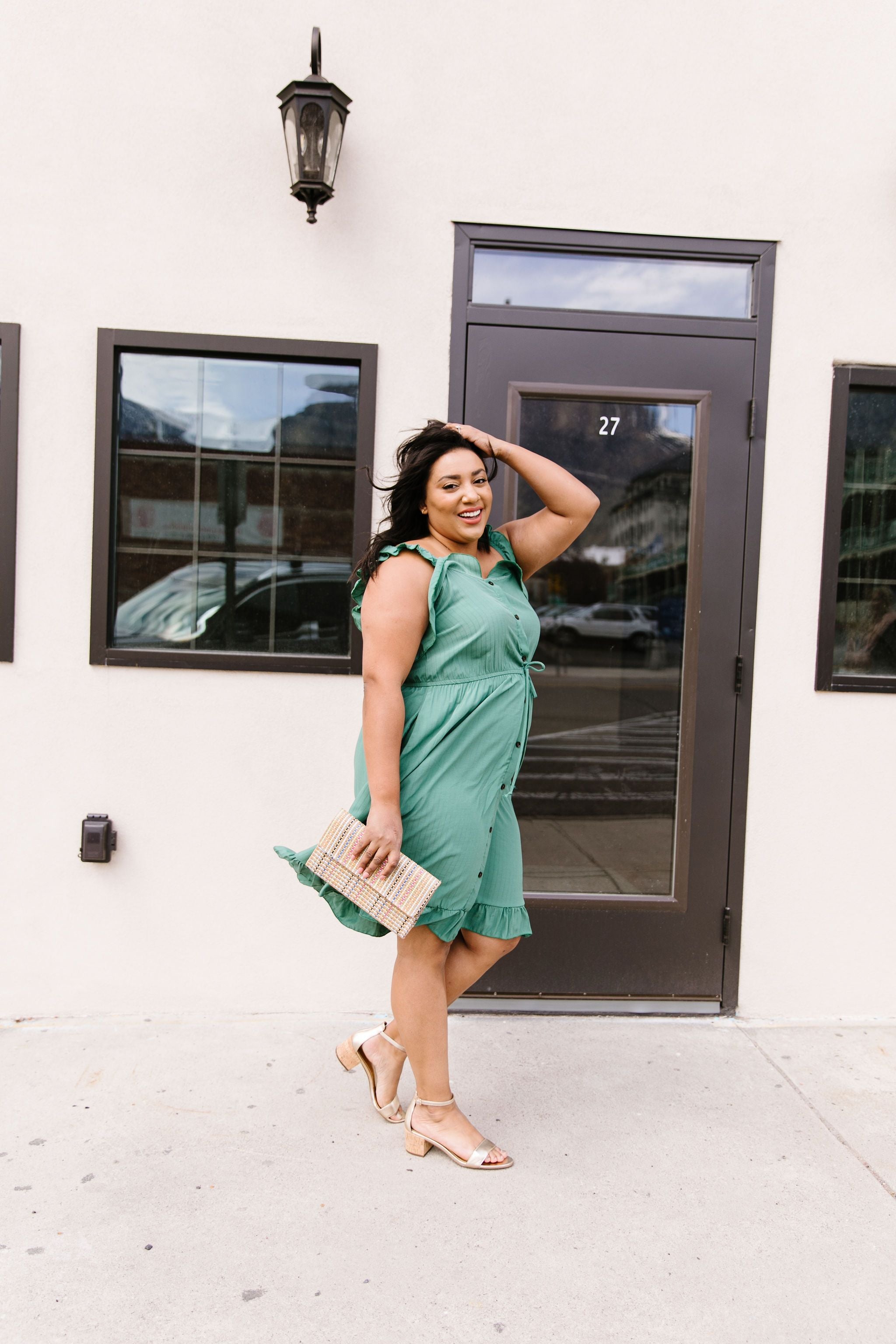Barely Ruffled Green Sun Dress
