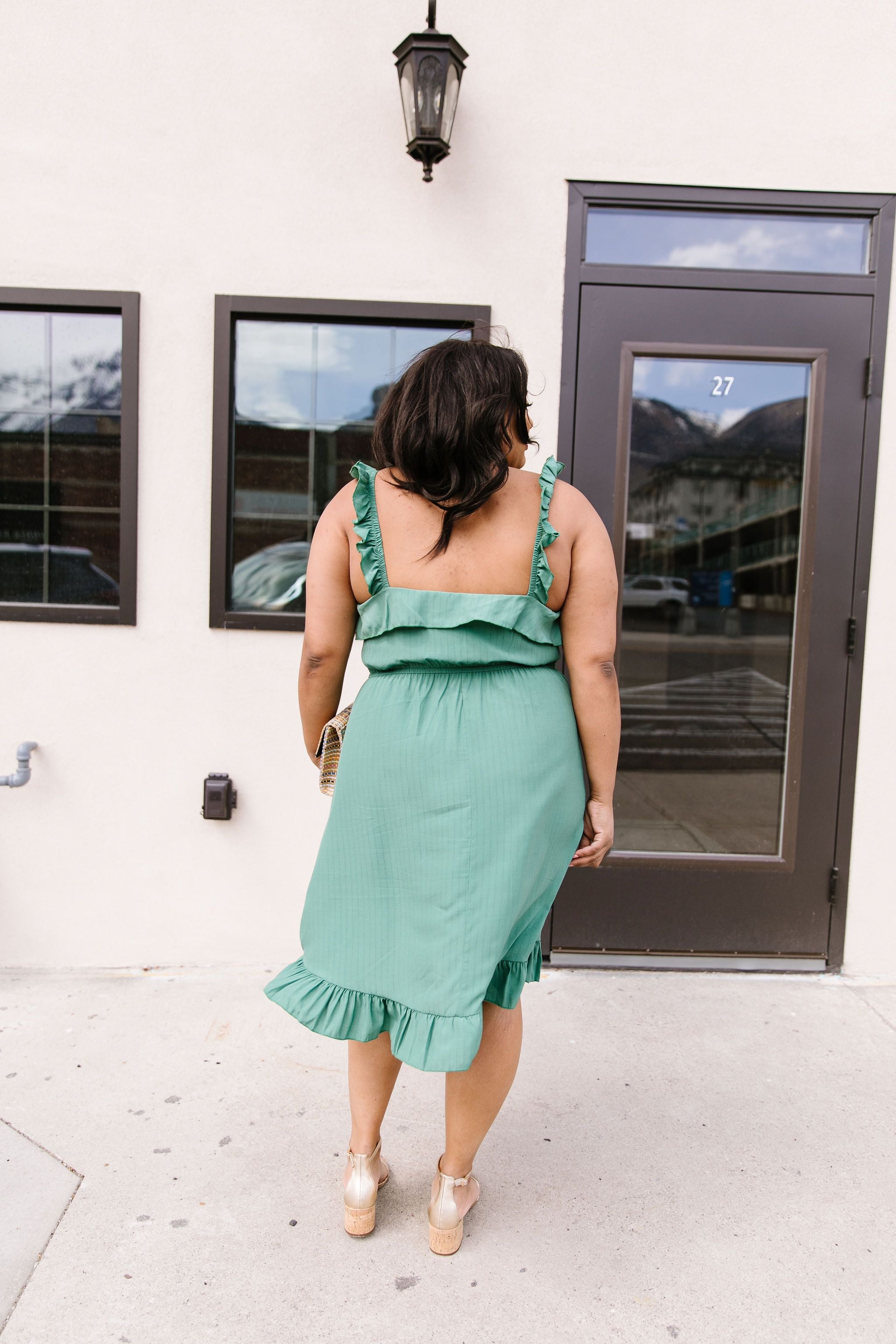 Barely Ruffled Green Sun Dress