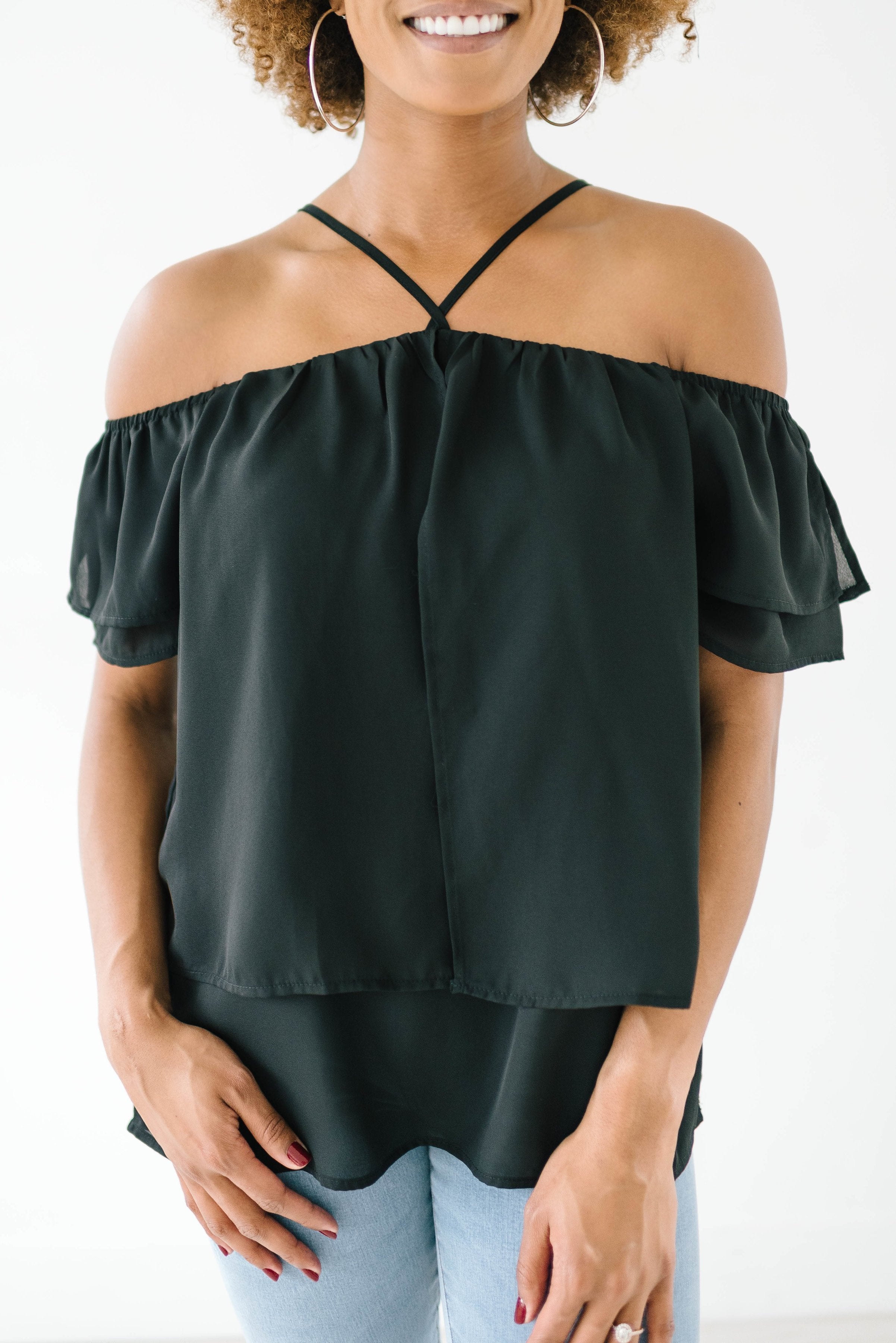 Belfair Shoulders Top In Black