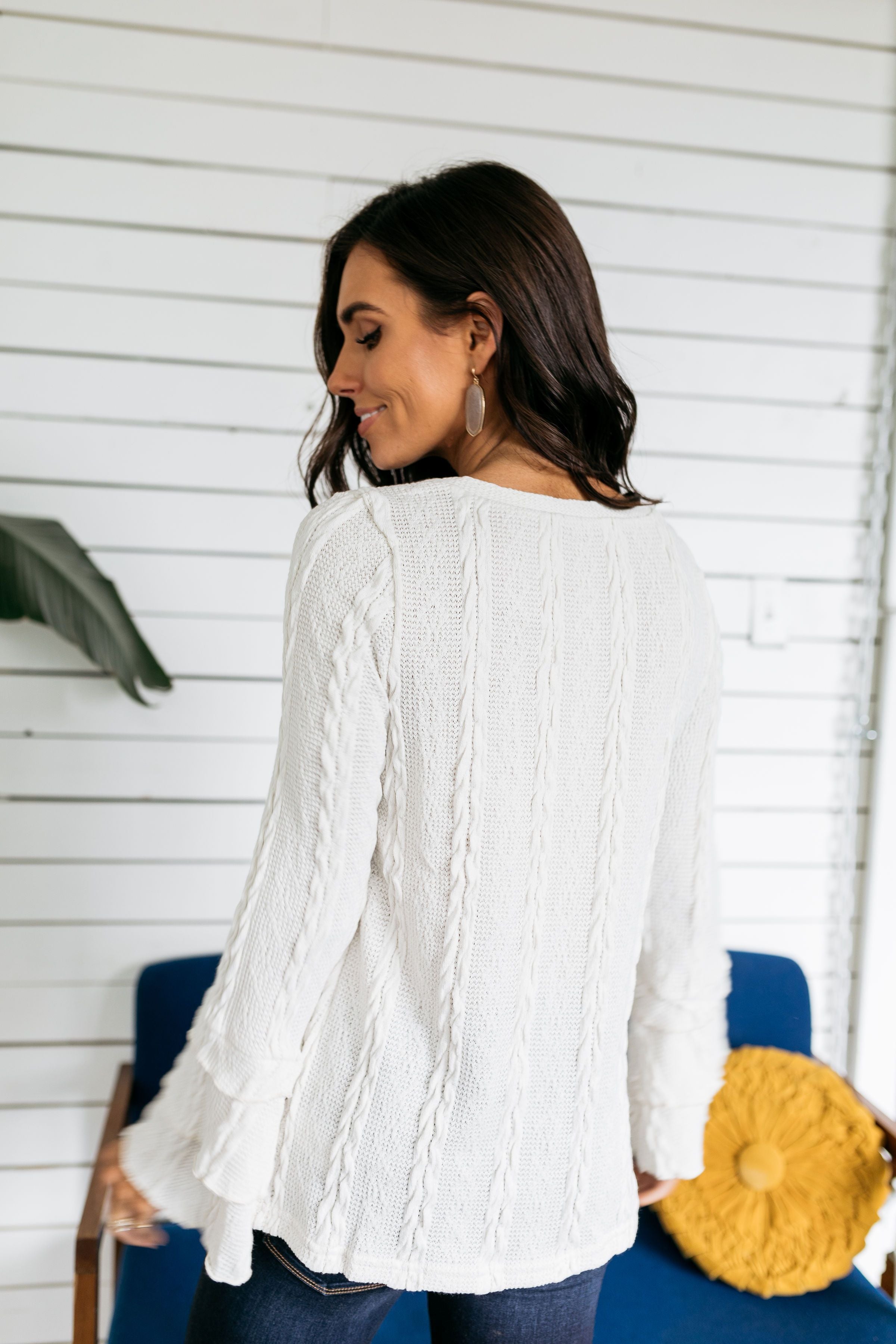 Bells And Whistles Cable Knit Sweater In Ivory
