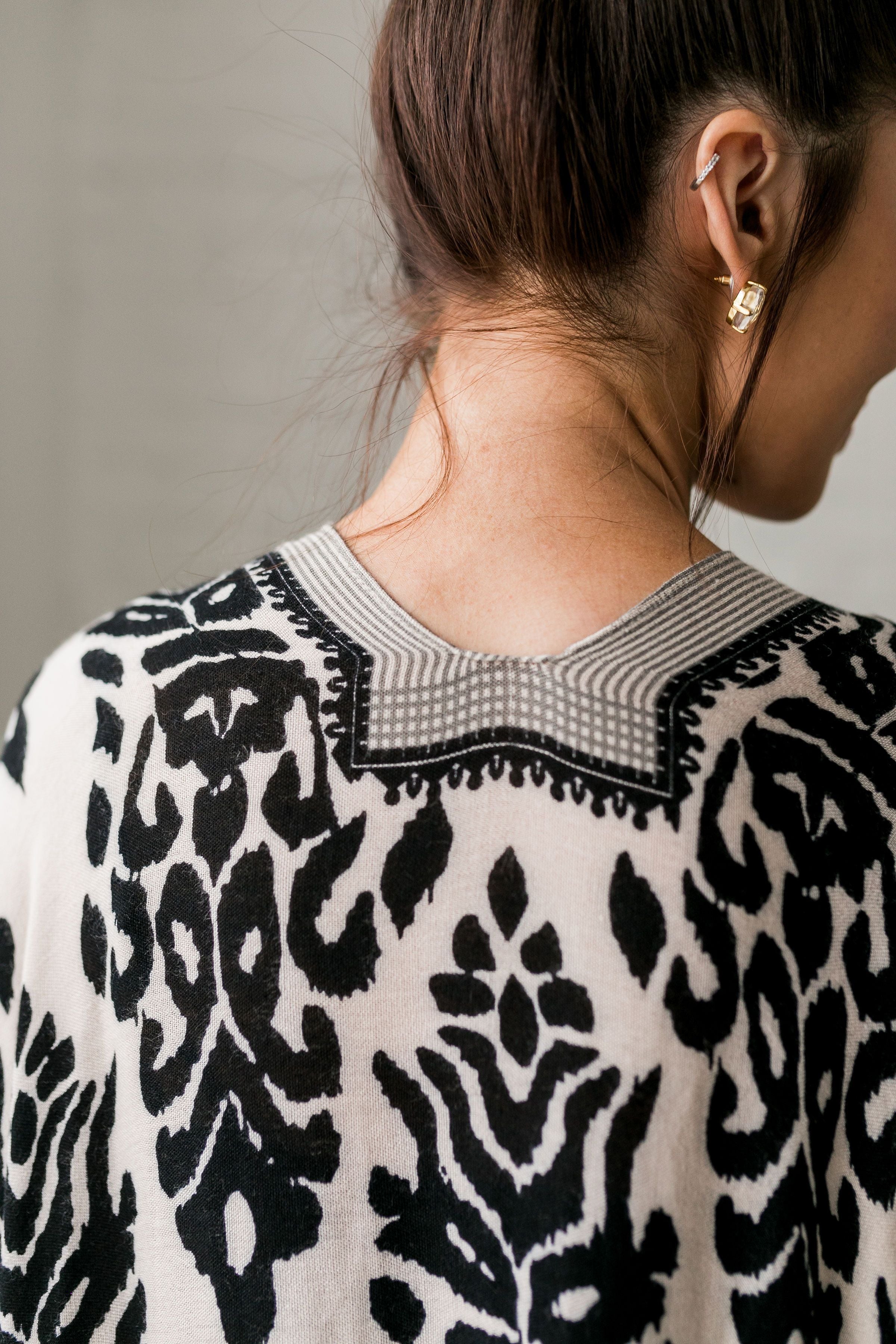 Black + Ivory Boho Print Kimono