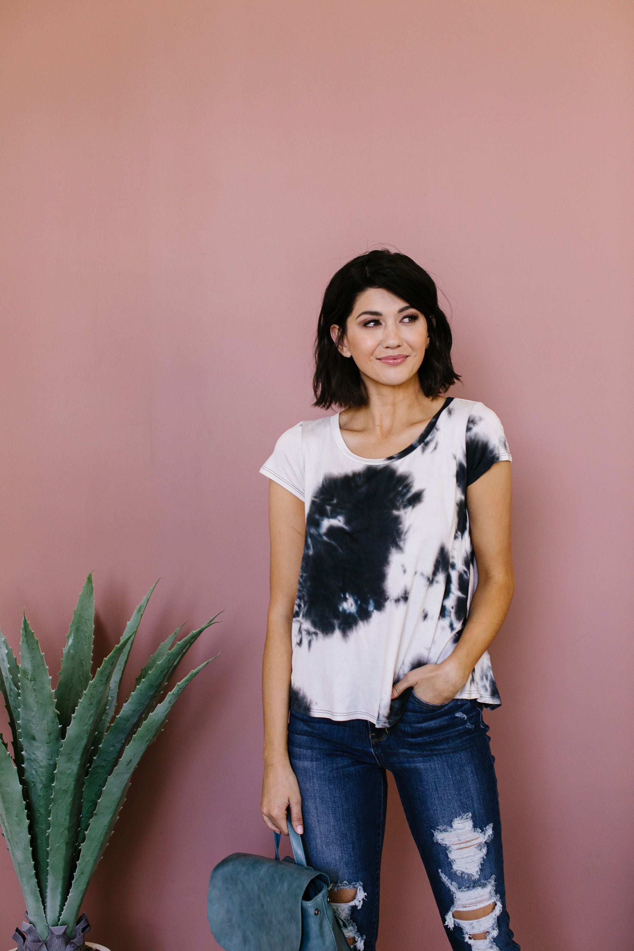 Black Galaxy Tie Dye Top