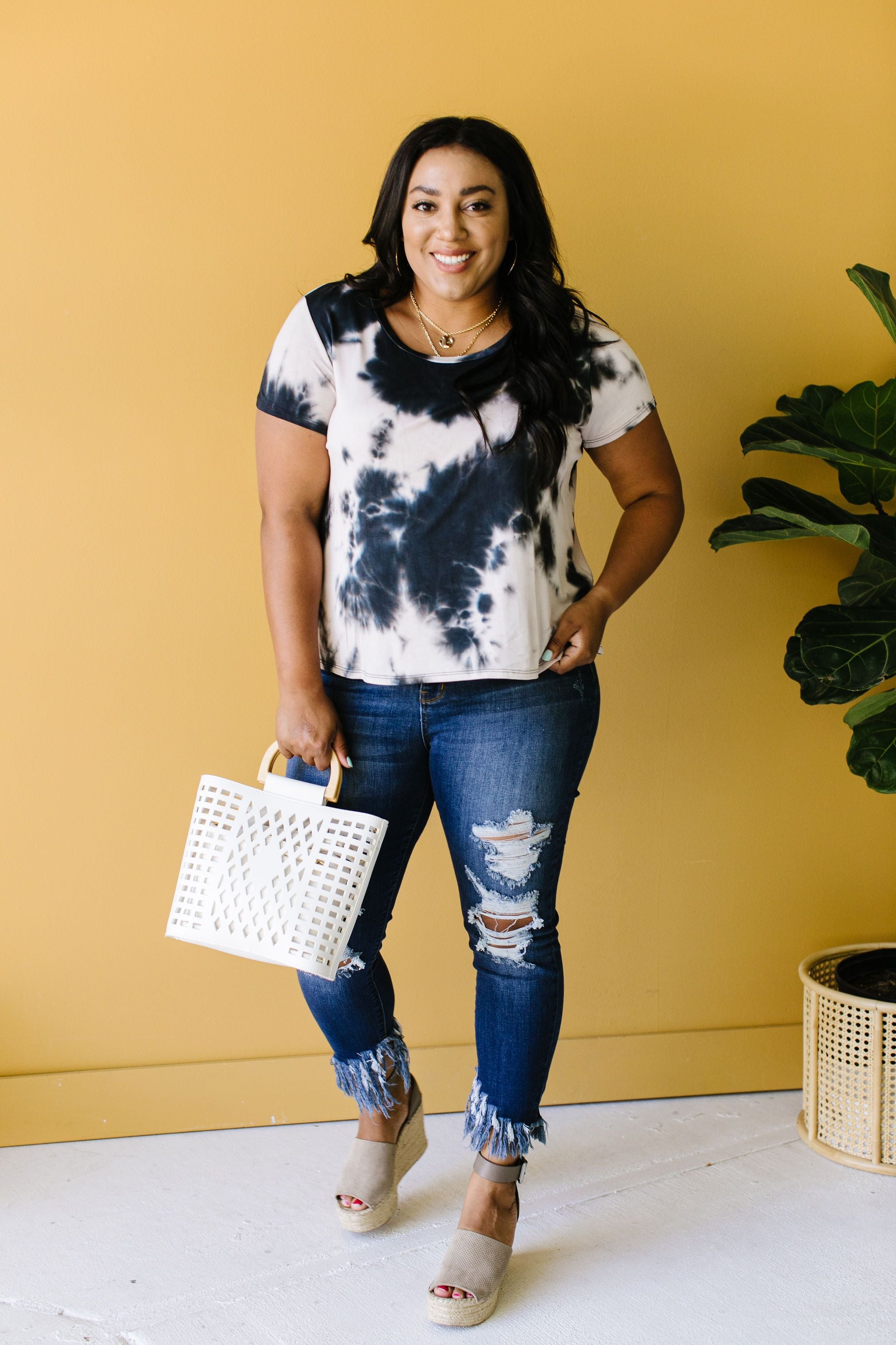 Black Galaxy Tie Dye Top