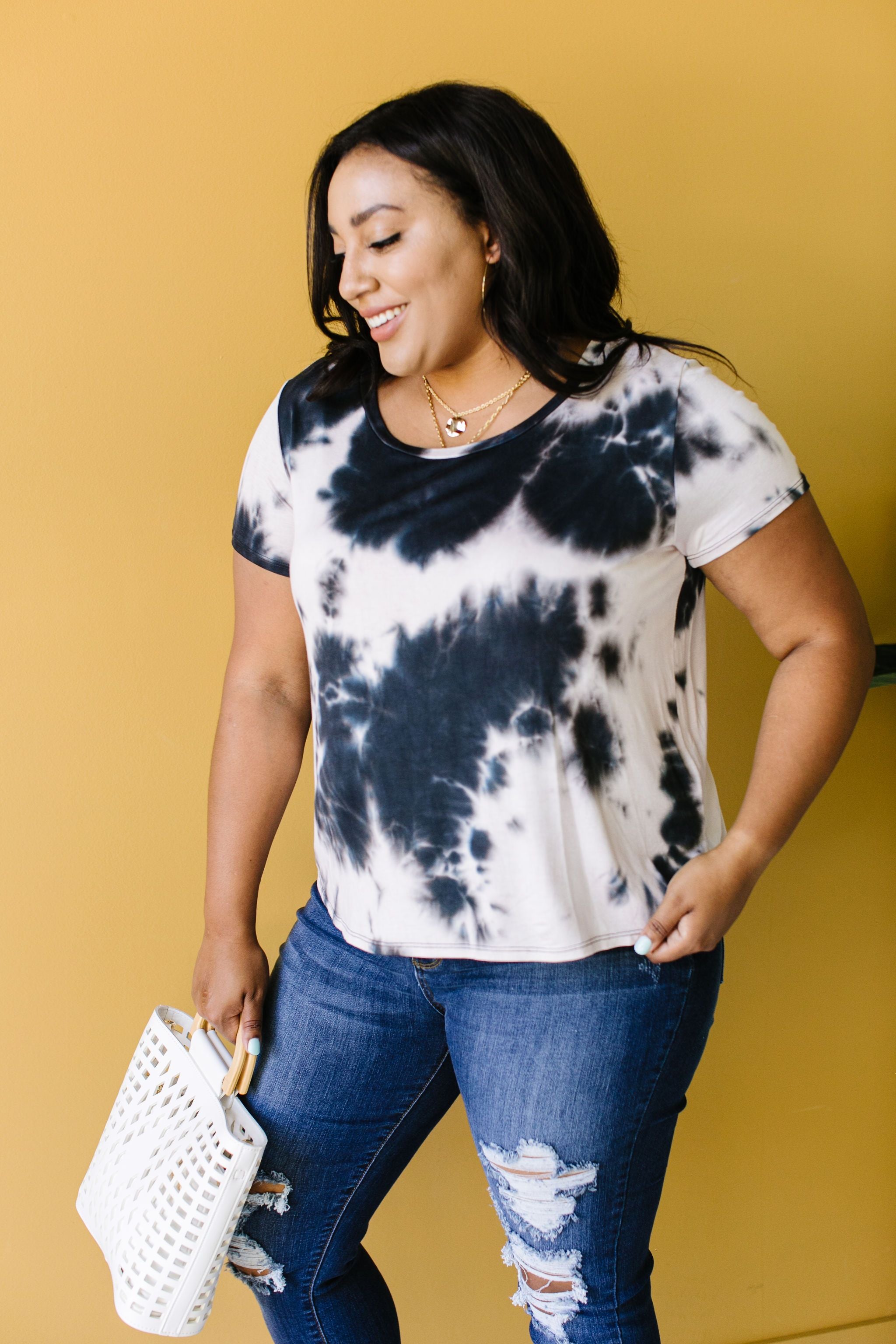 Black Galaxy Tie Dye Top