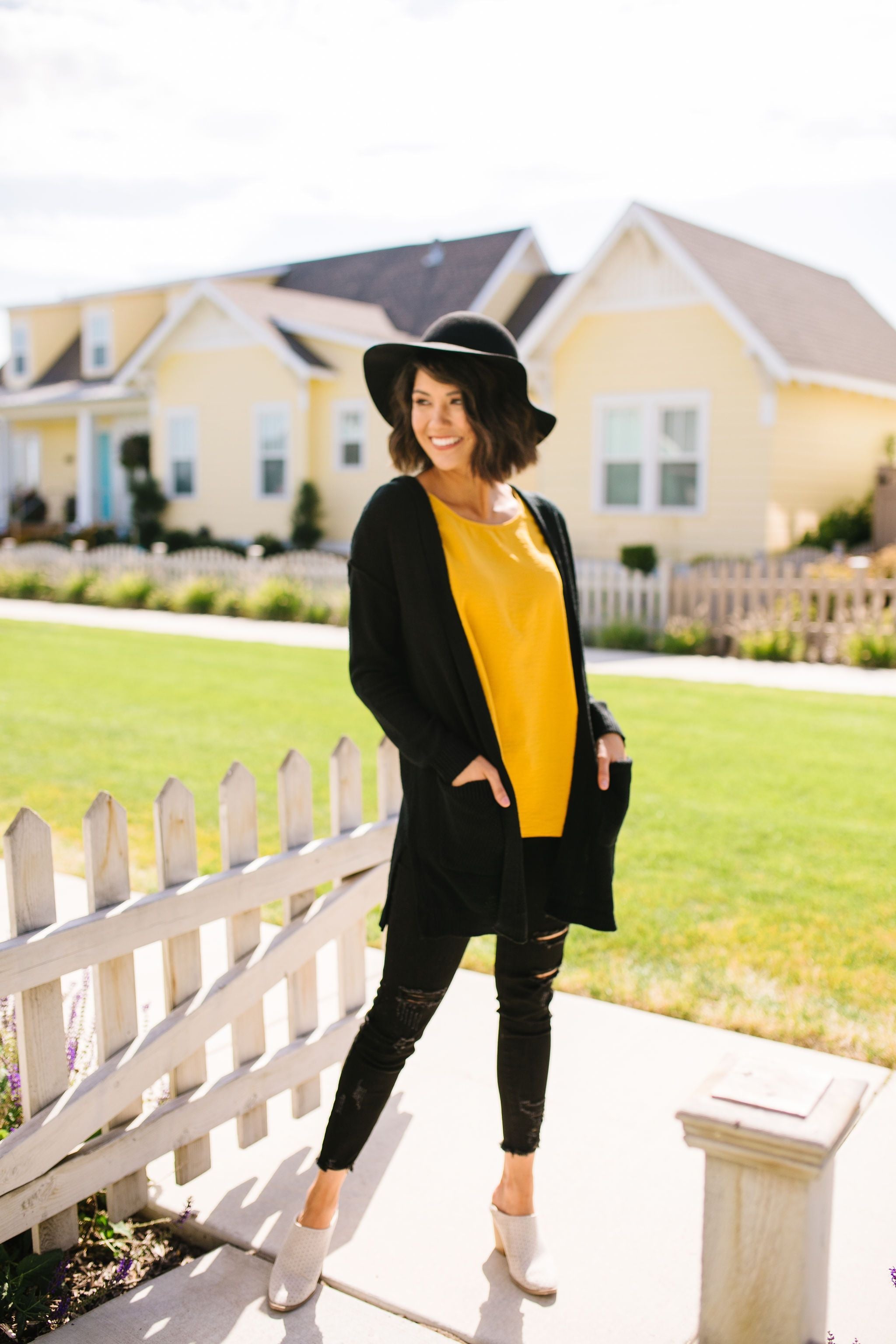 Black Hooded Cardigan