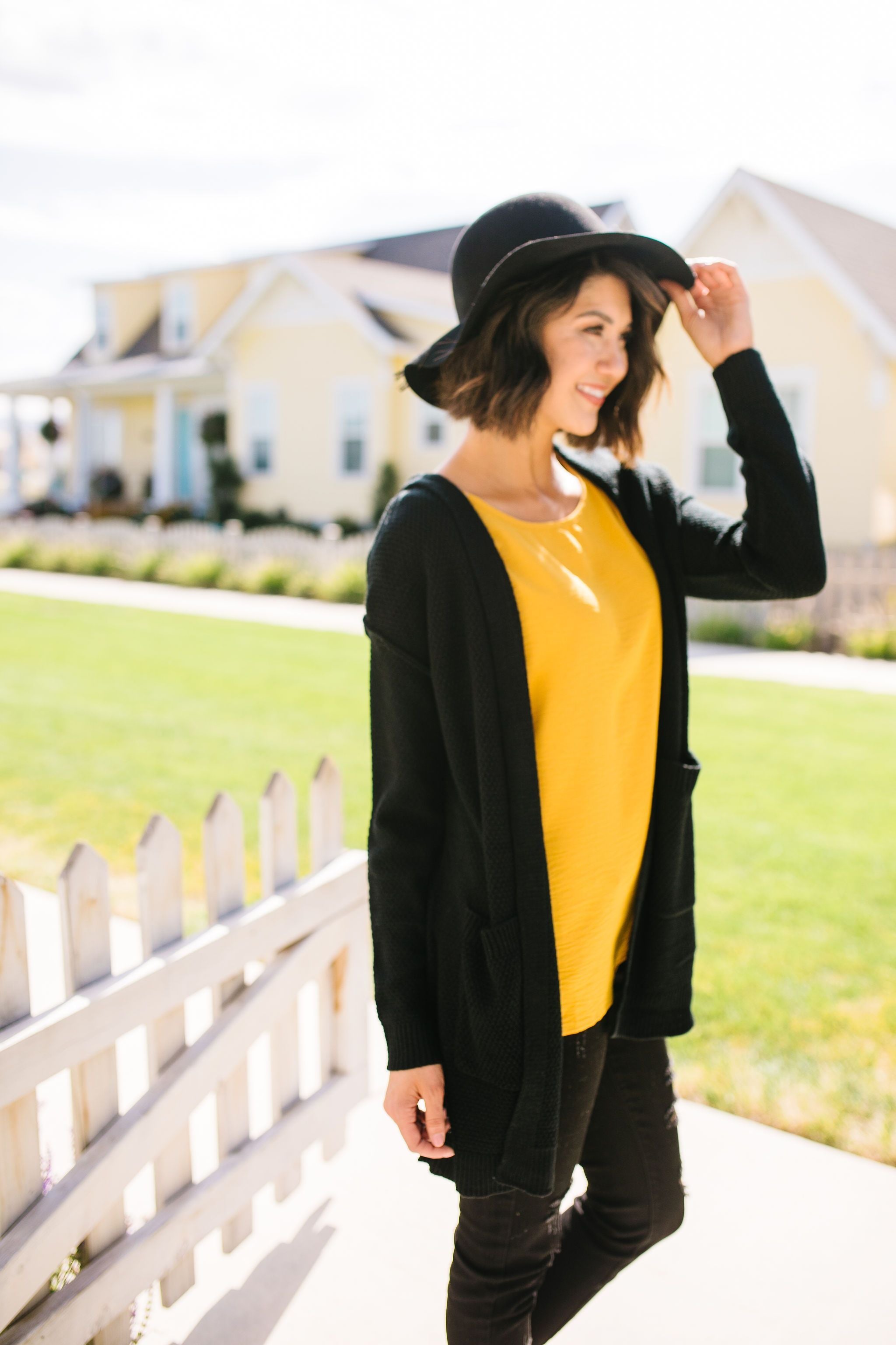 Black Hooded Cardigan