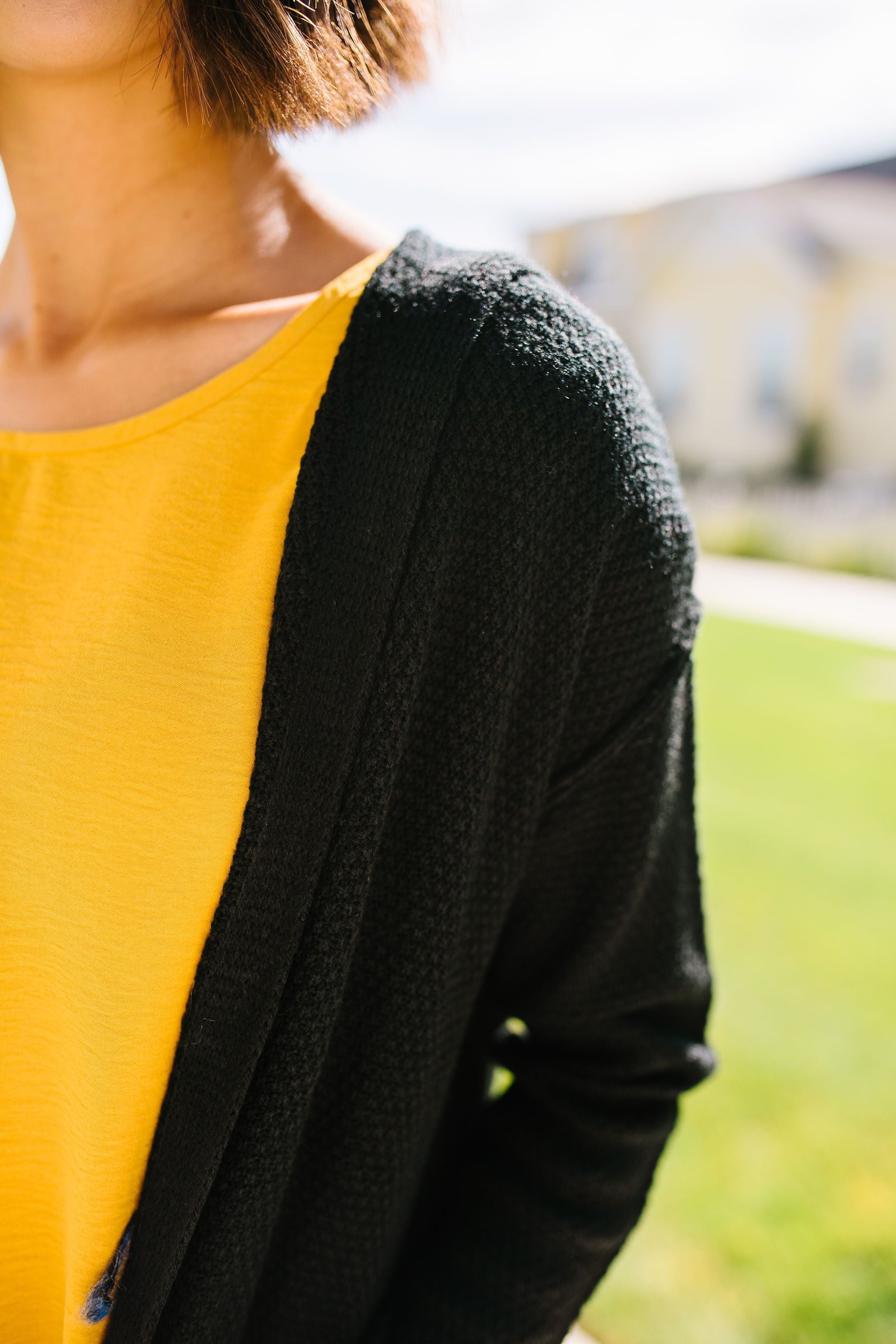 Black Hooded Cardigan