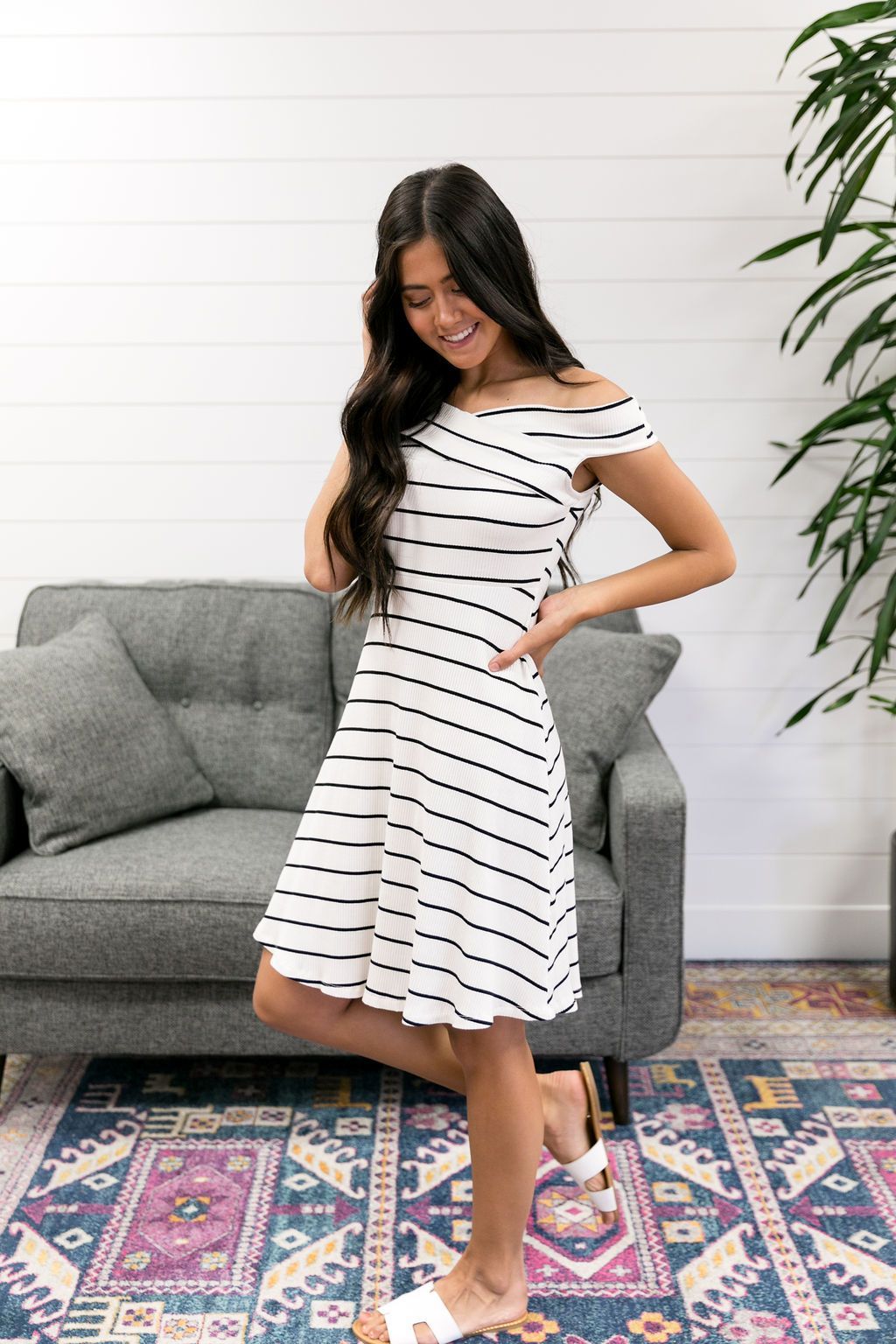 Black, White + Red Hot All Over Dress