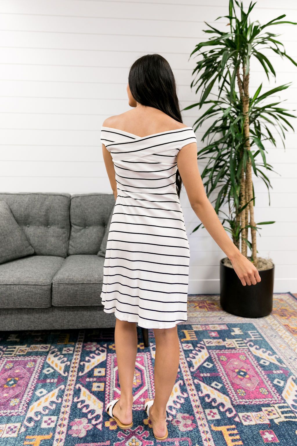 Black, White + Red Hot All Over Dress