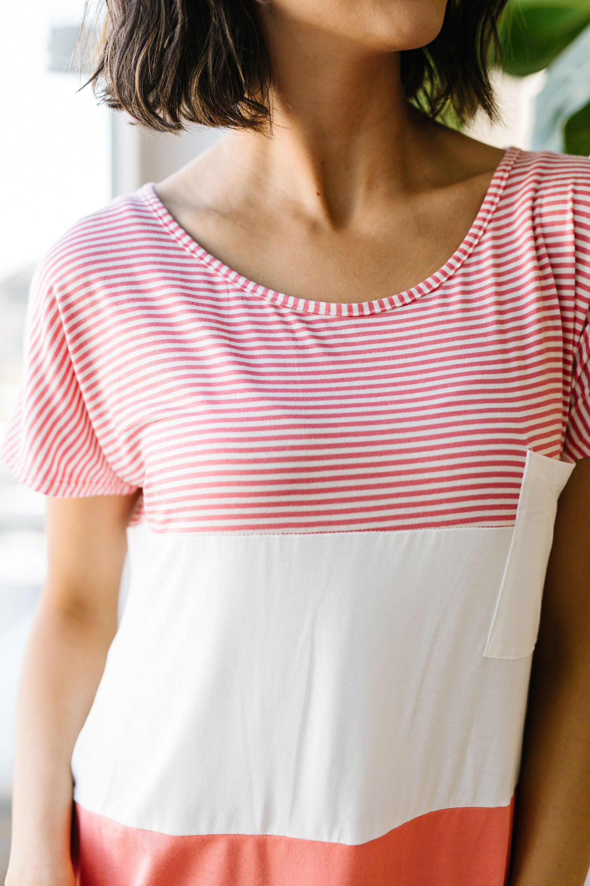 Block Party Top In Coral