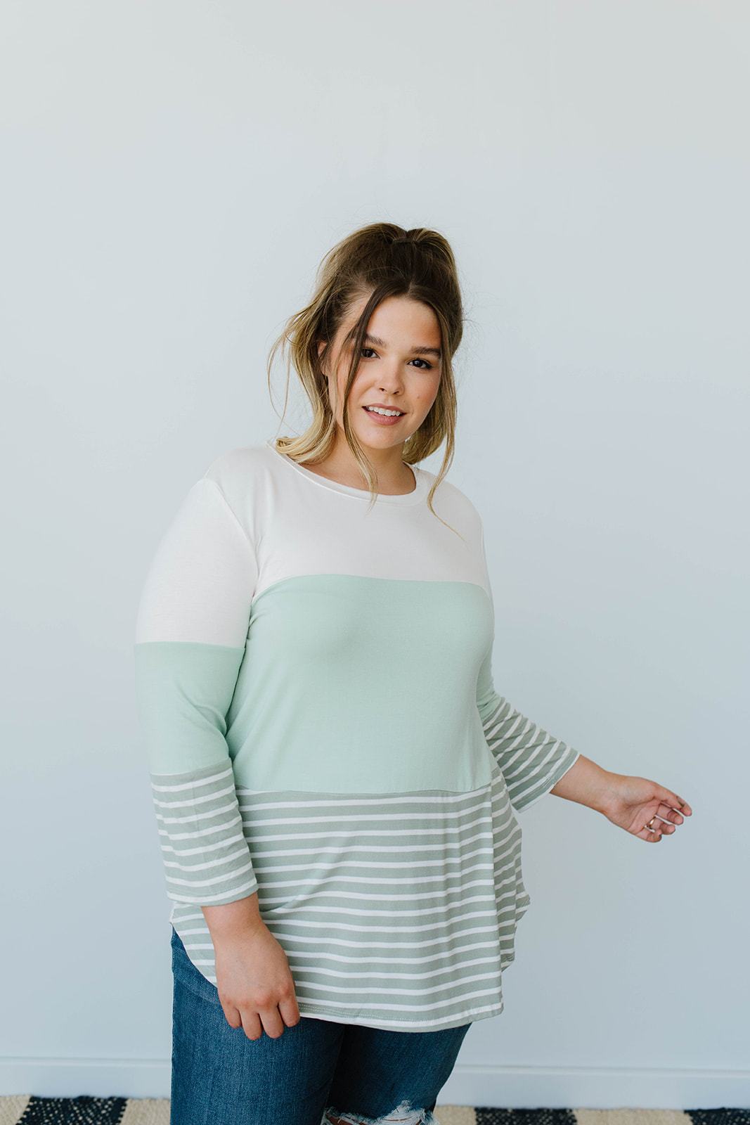 Block Talk Top In Sage