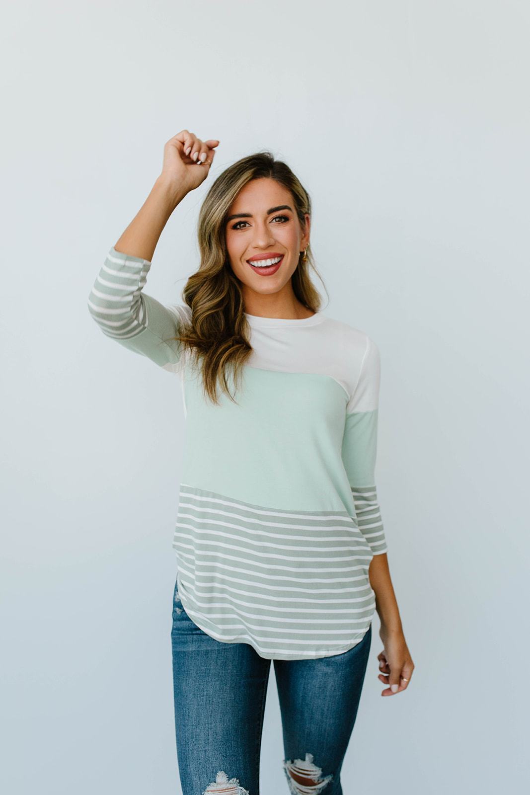 Block Talk Top In Sage