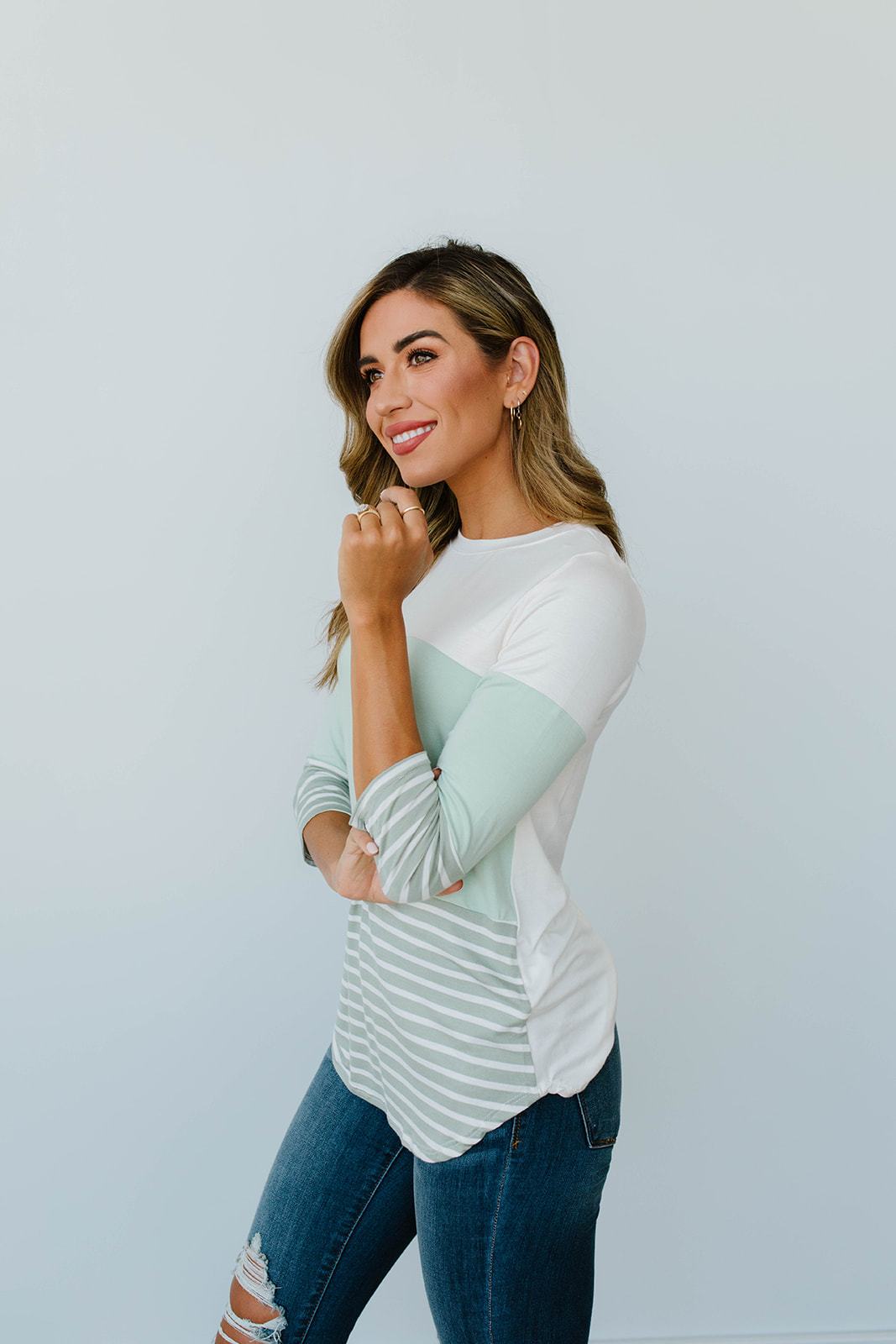 Block Talk Top In Sage