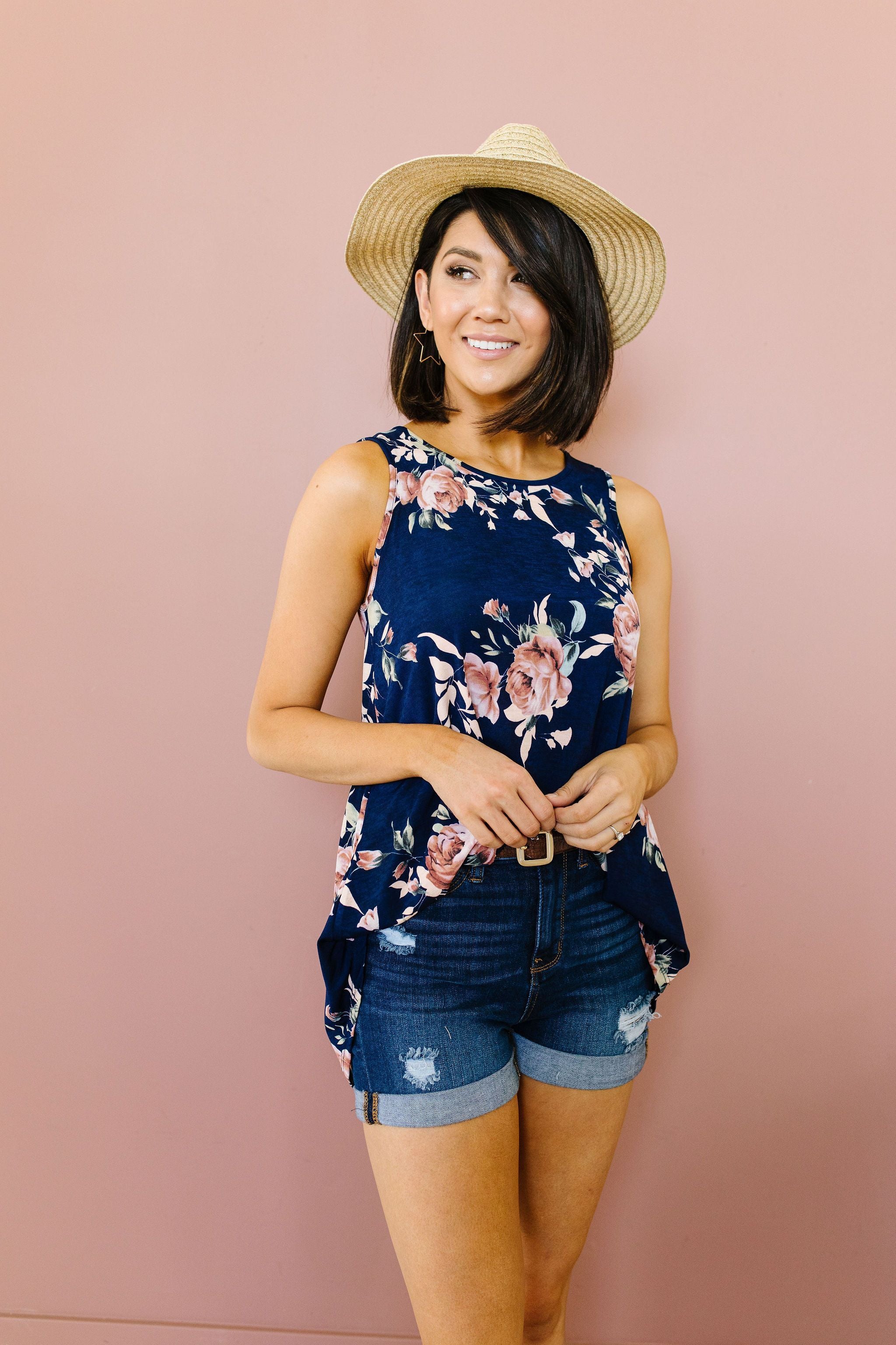 Blooming Navy Tank