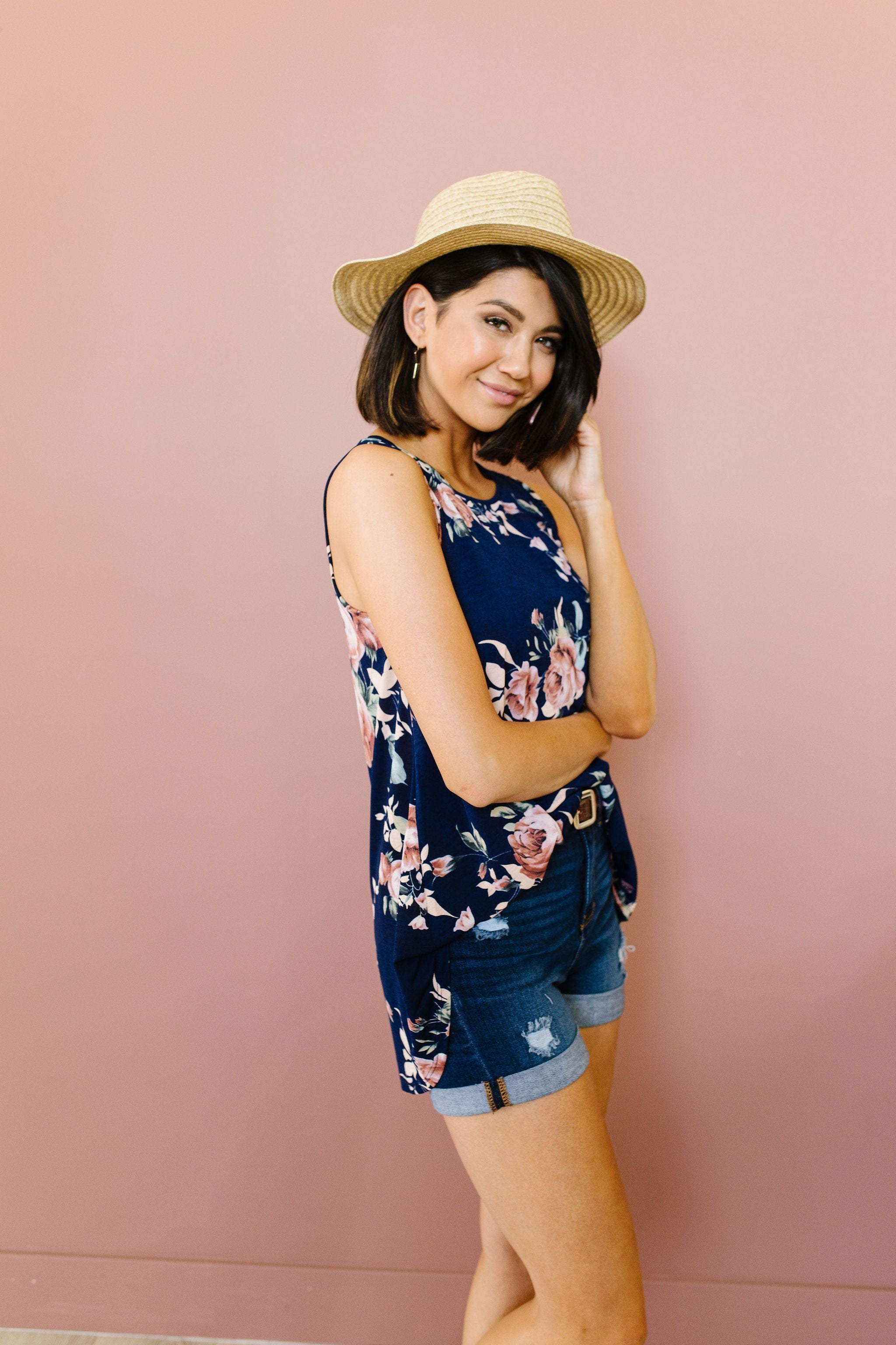 Blooming Navy Tank
