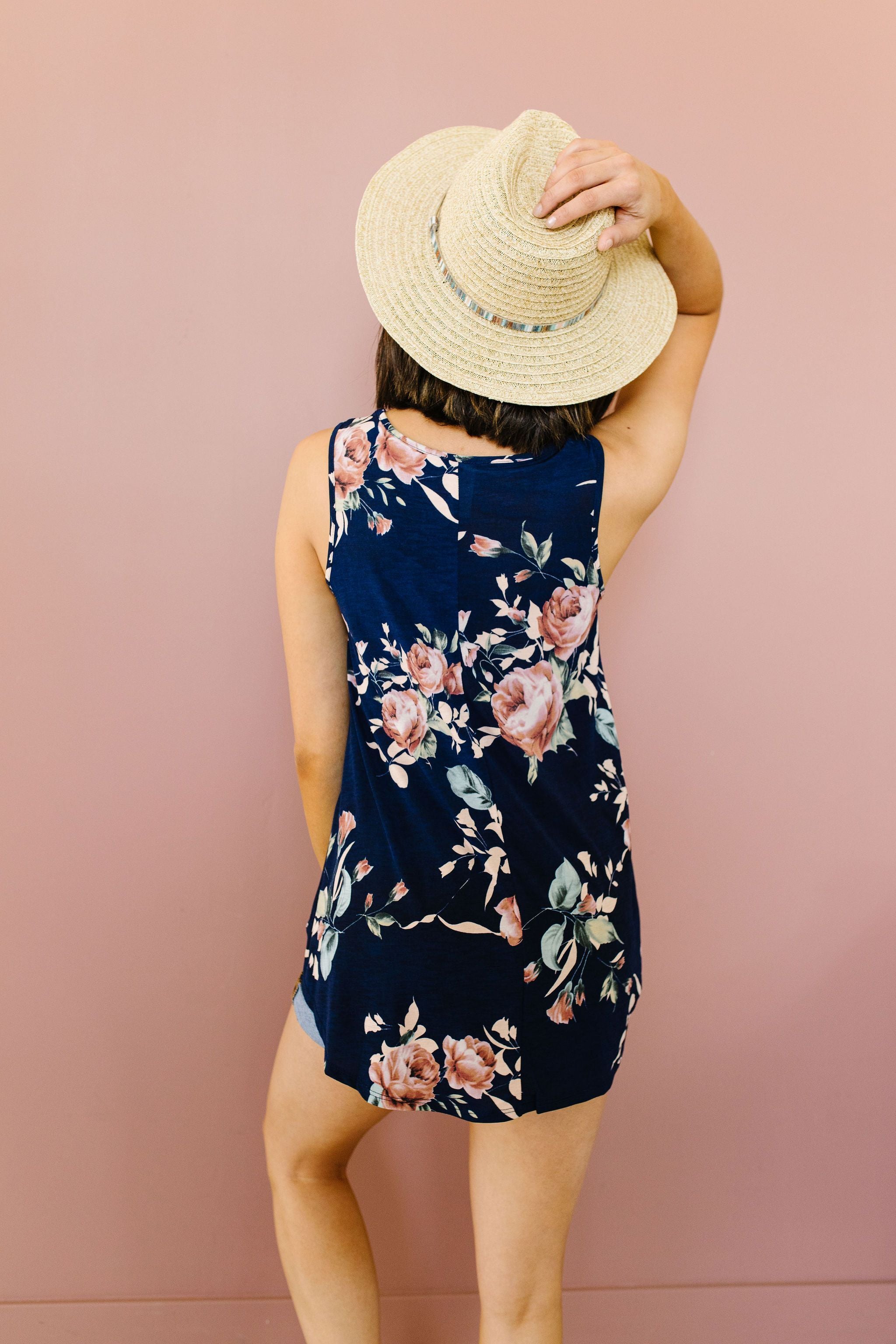 Blooming Navy Tank