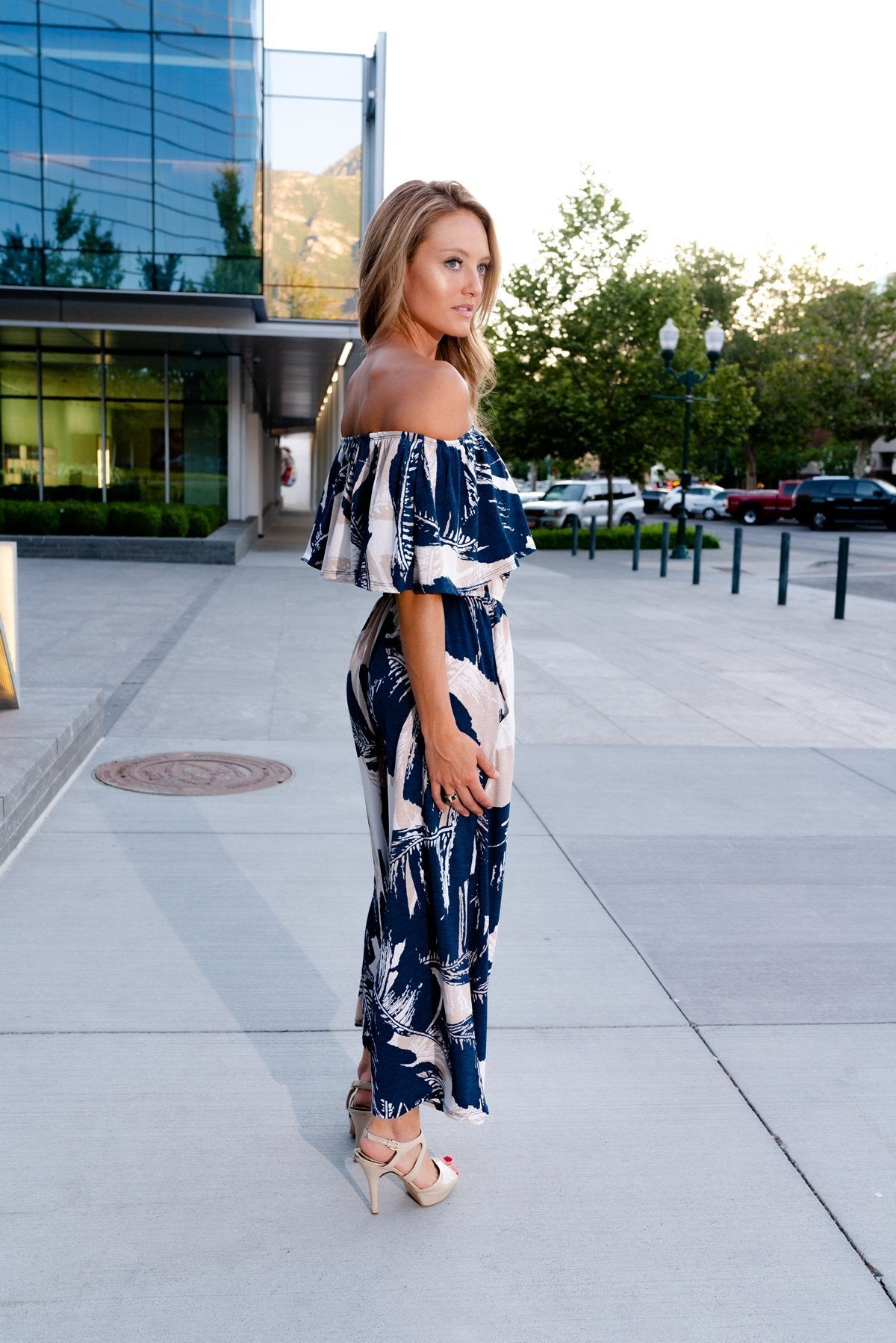 Blue Palm Jumpsuit