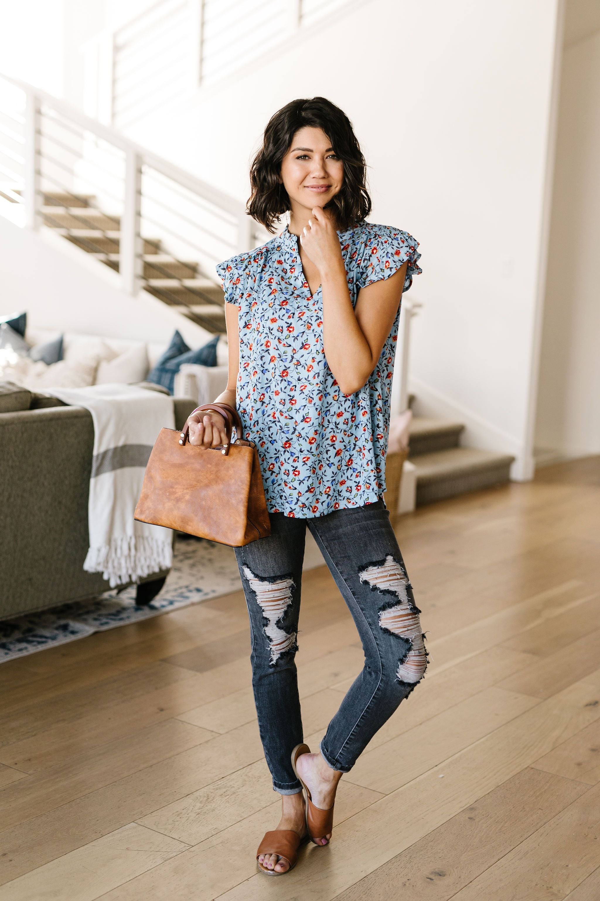 Blue Skies & Magnolias Blouse