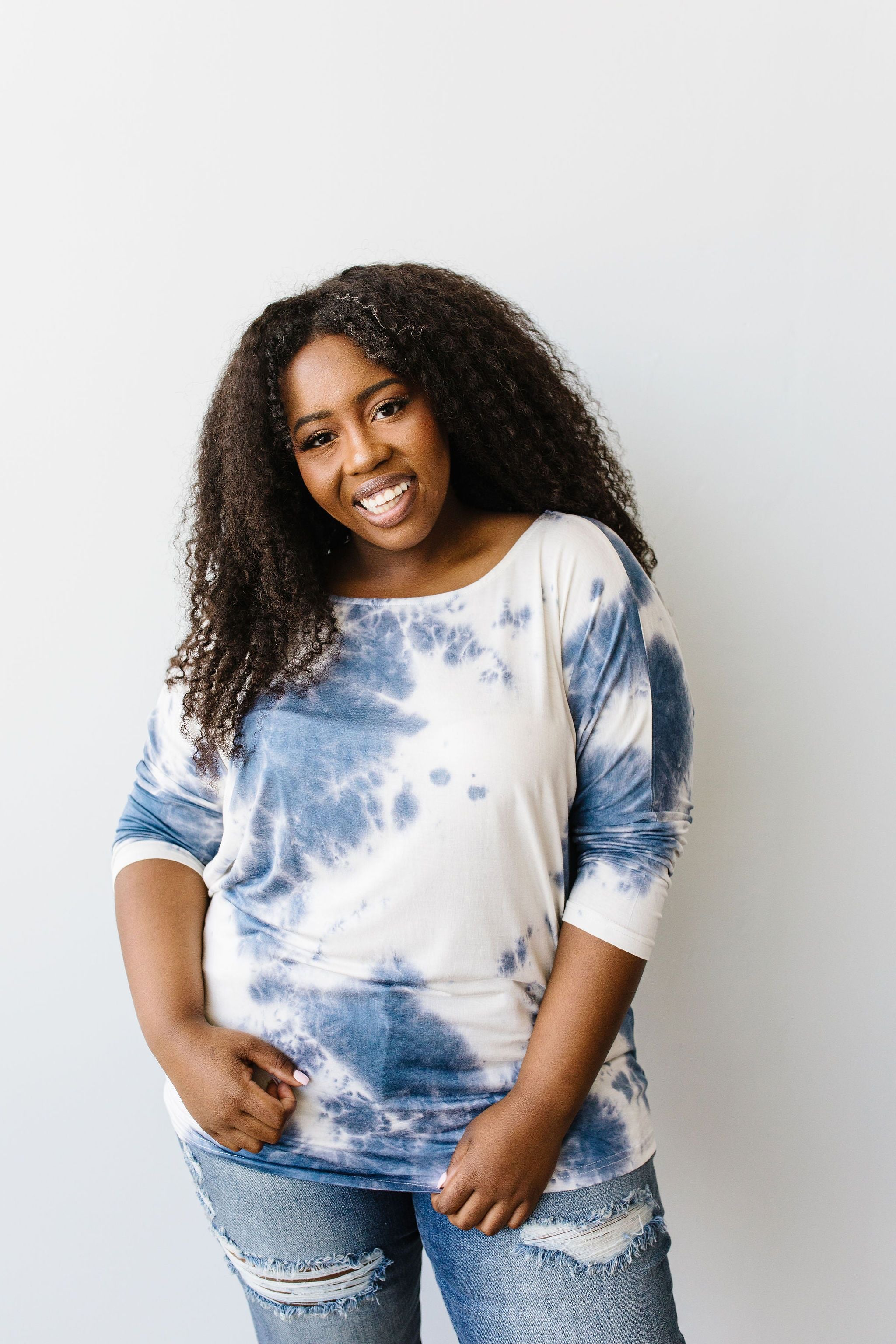 Blueberries & Cream Tie Dye Top