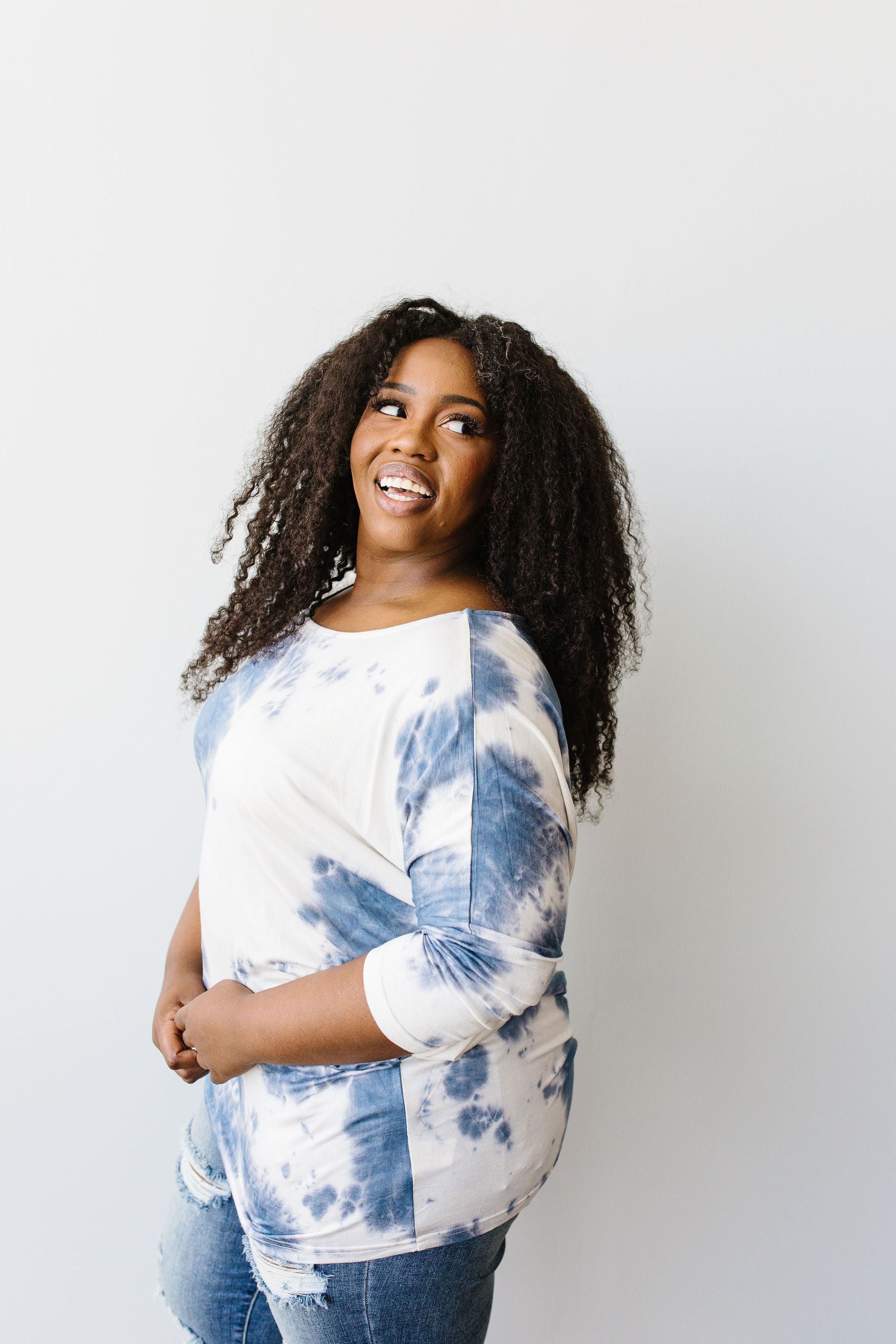 Blueberries & Cream Tie Dye Top